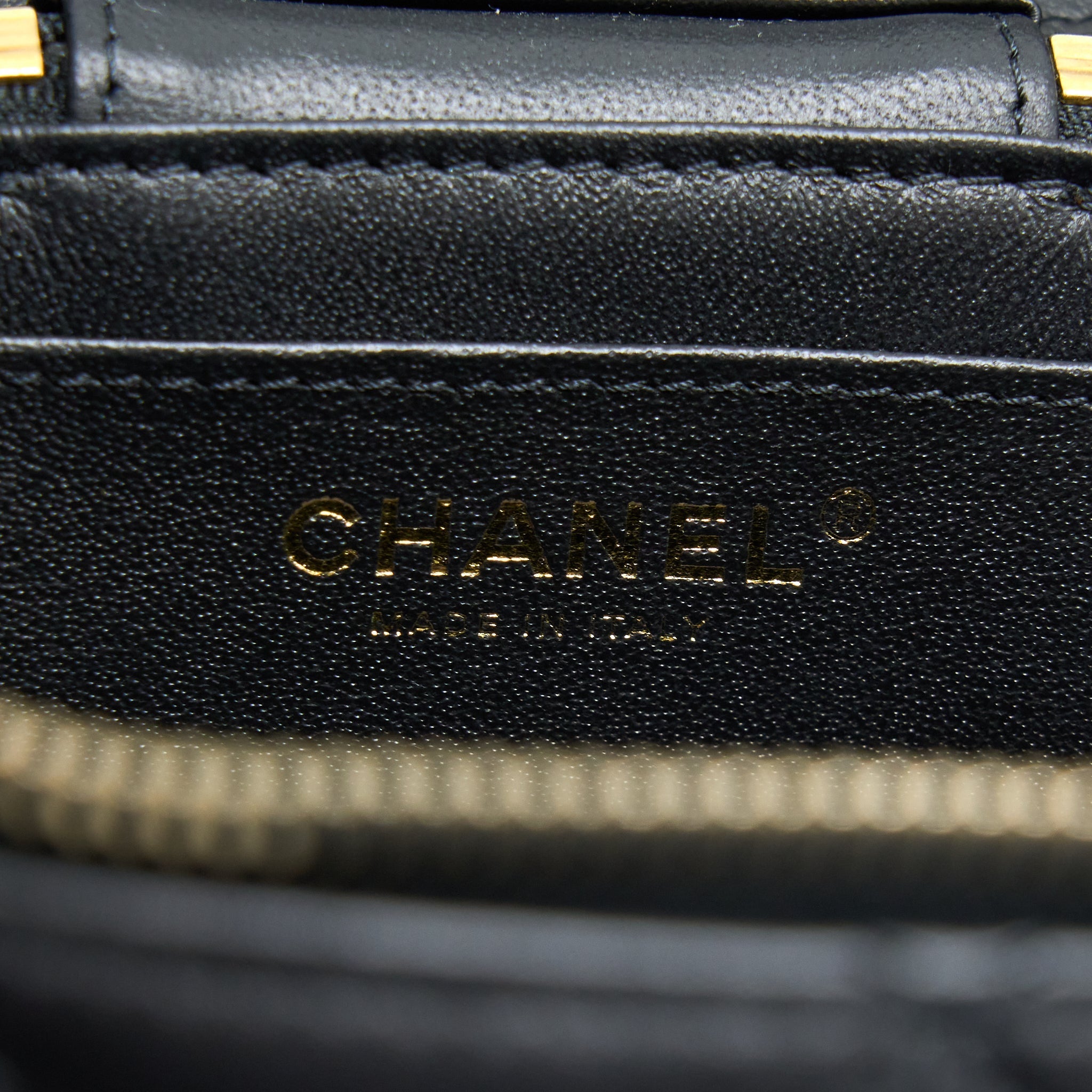 CHANEL TRENDY VANITY CASE LAMBSKIN BLACK LGHW (MICROCHIP)