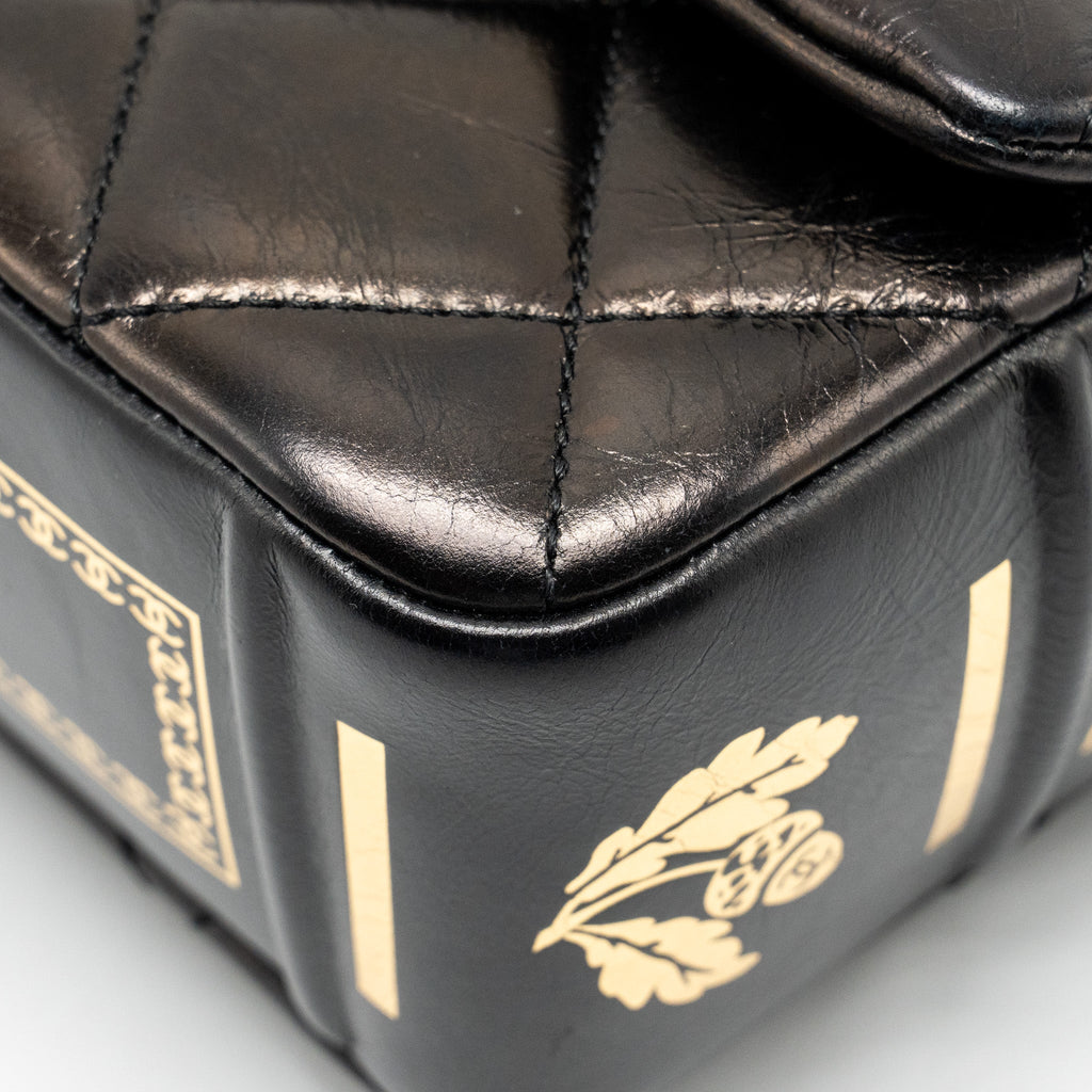 CHANEL LIMITED EDITION QUILTED FLAP BAG SHINY CALFSKIN BLACK GHW