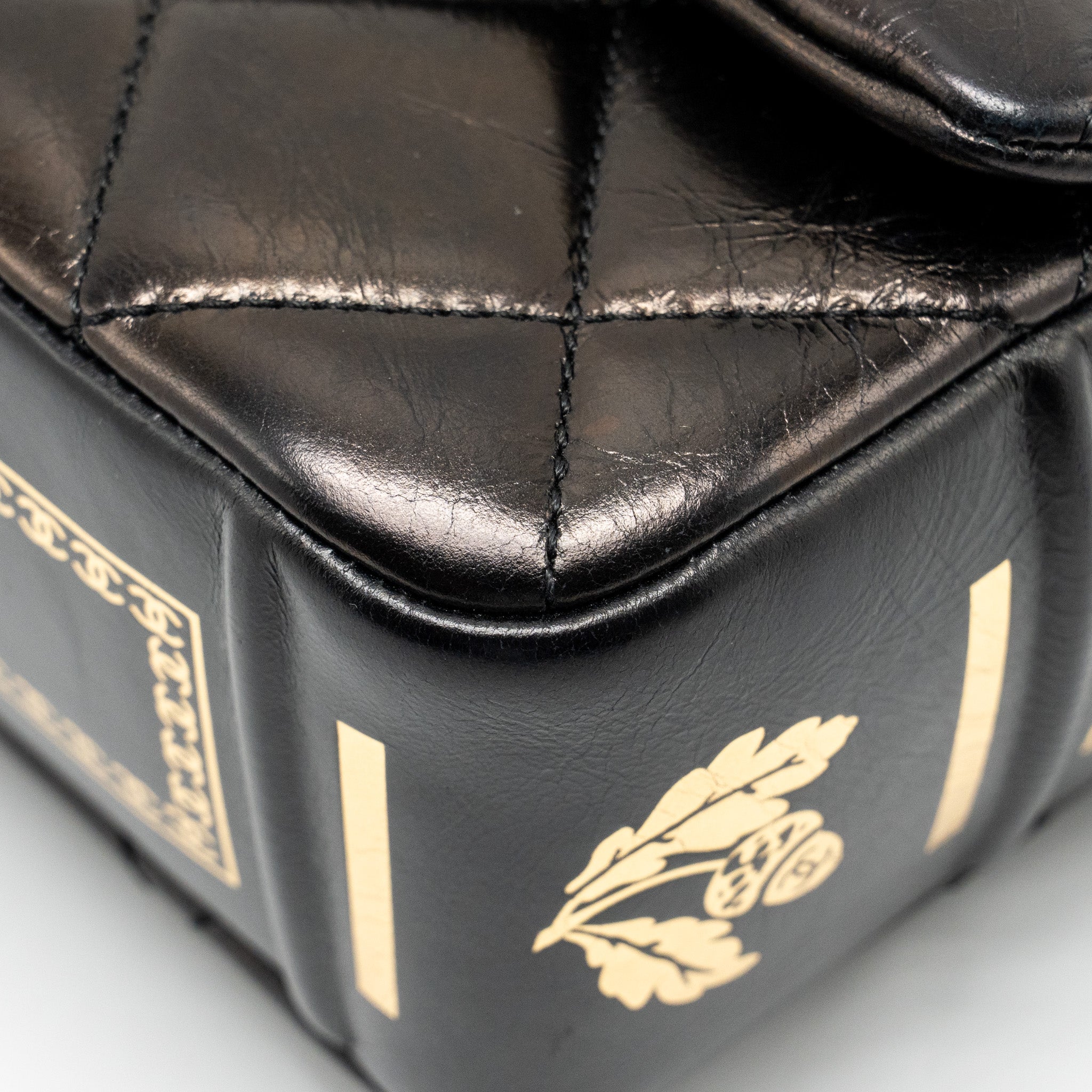CHANEL LIMITED EDITION QUILTED FLAP BAG SHINY CALFSKIN BLACK GHW