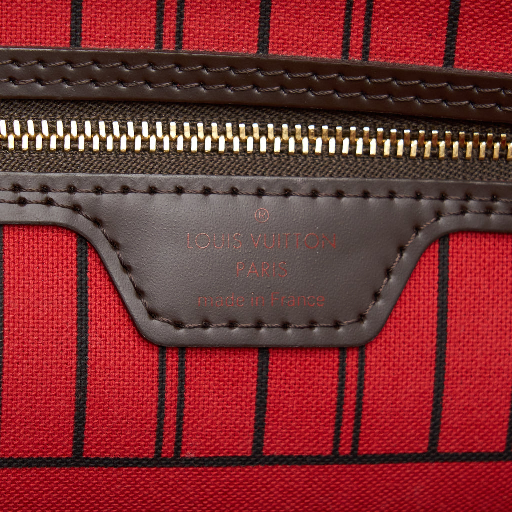 LOUIS VUITTON NEVERFULL MM DAMIER EBENE CHERRY GHW