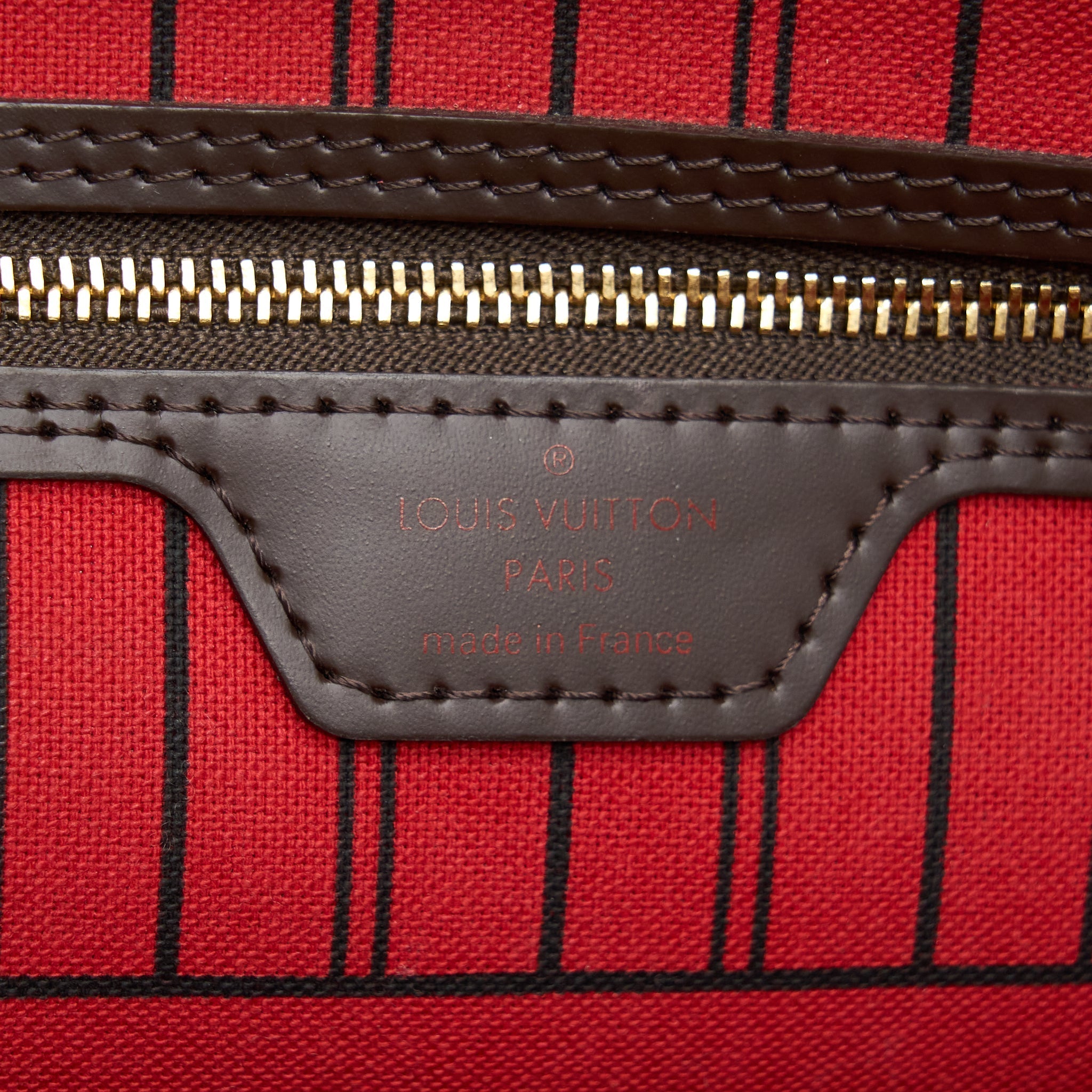 LOUIS VUITTON NEVERFULL MM DAMIER EBENE CHERRY GHW