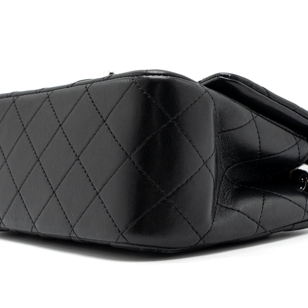 CHANEL MINI SQUARE FLAP BAG LAMBSKIN BLACK SHW