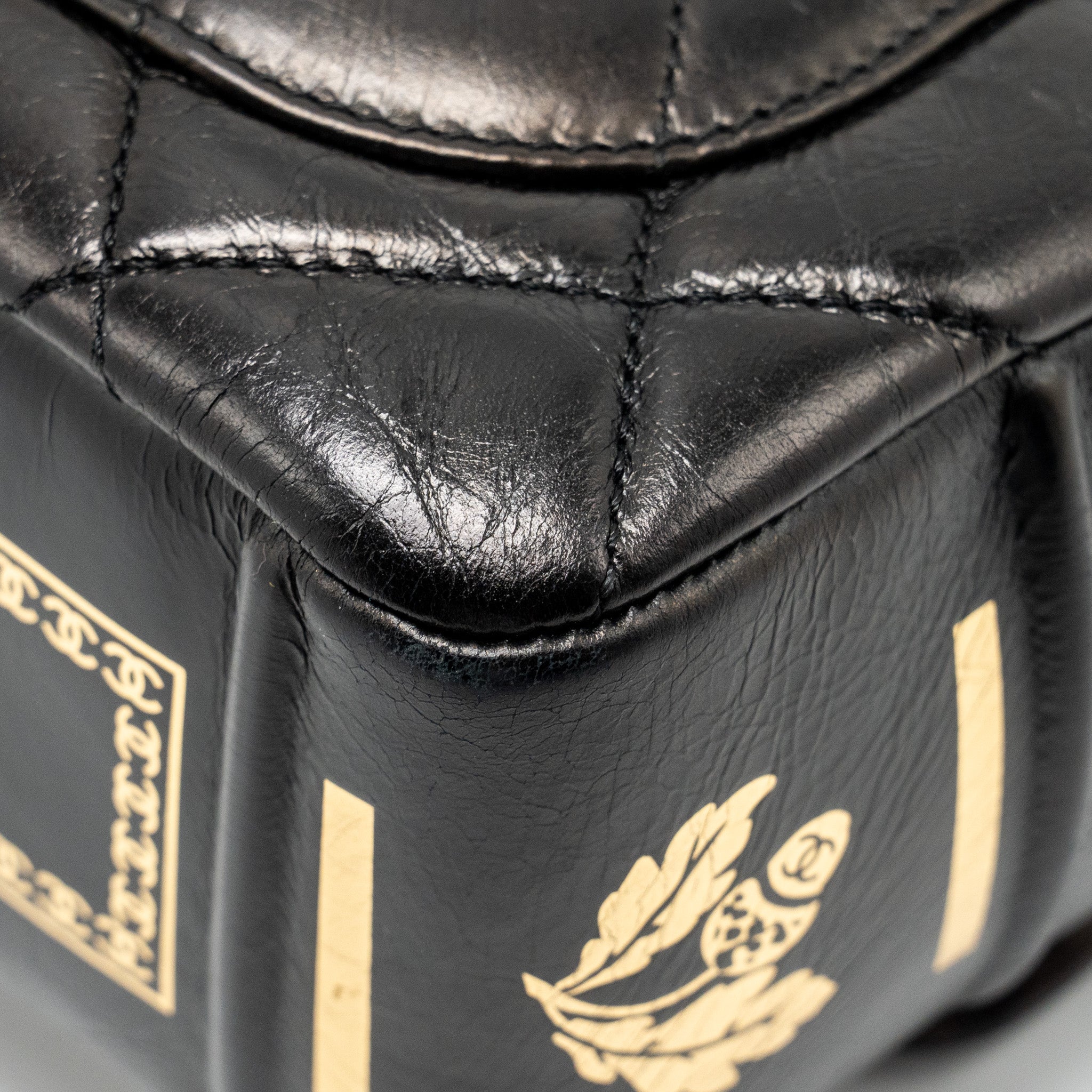 CHANEL LIMITED EDITION QUILTED FLAP BAG SHINY CALFSKIN BLACK GHW