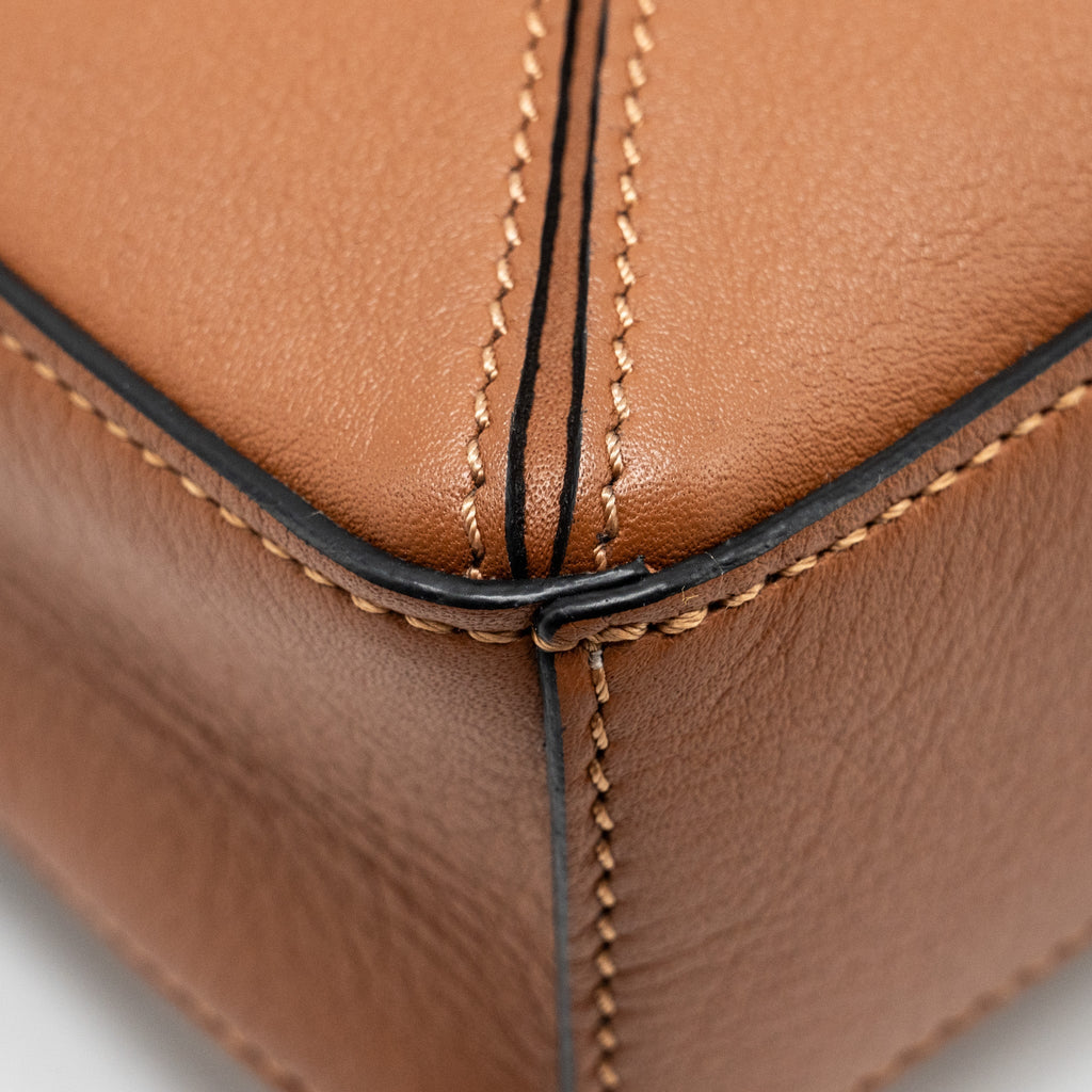LOEWE NANO PUZZLE BAG CALFSKIN BROWN SHW