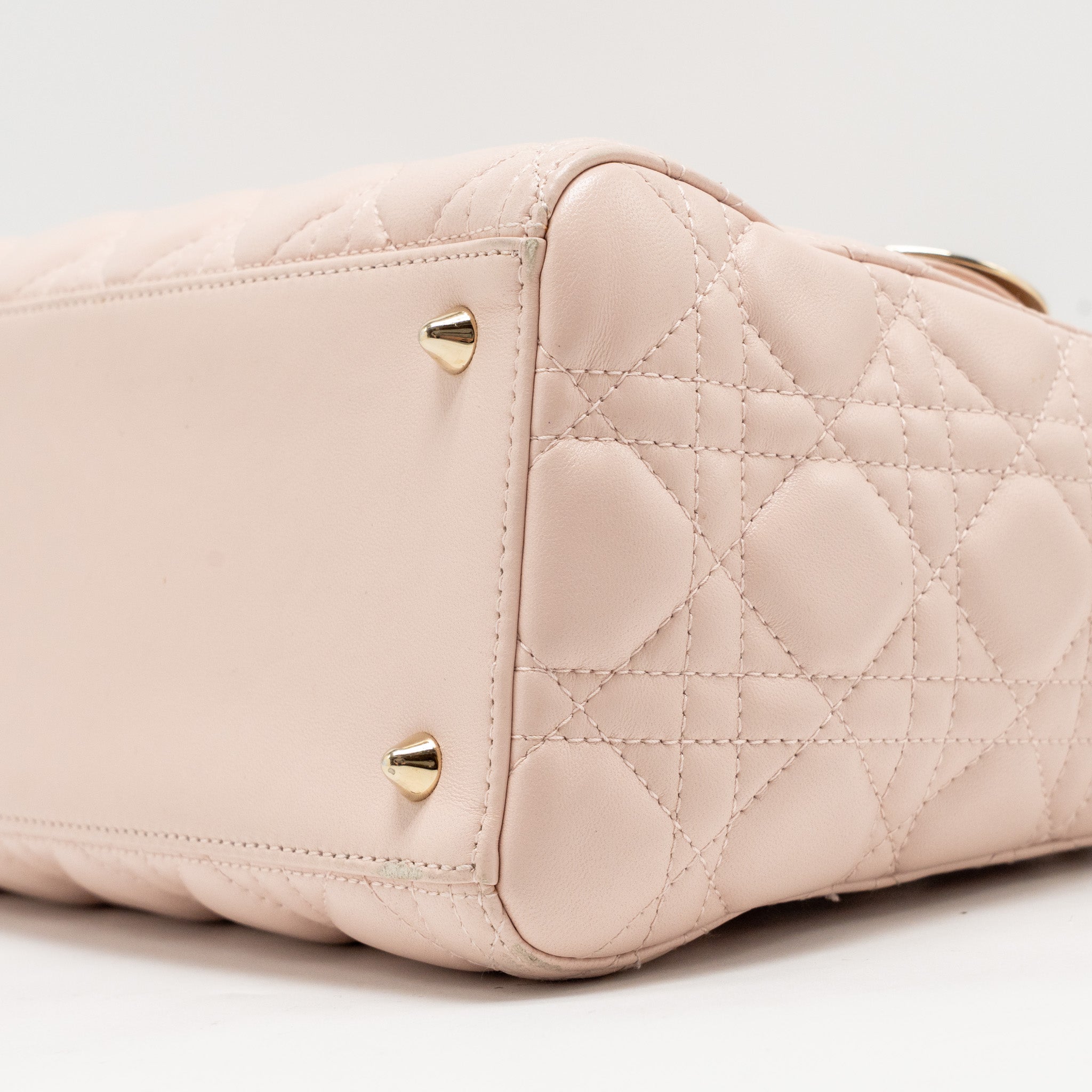 DIOR MEDIUM LADY DIOR LAMBSKIN LIGHT PINK LGHW