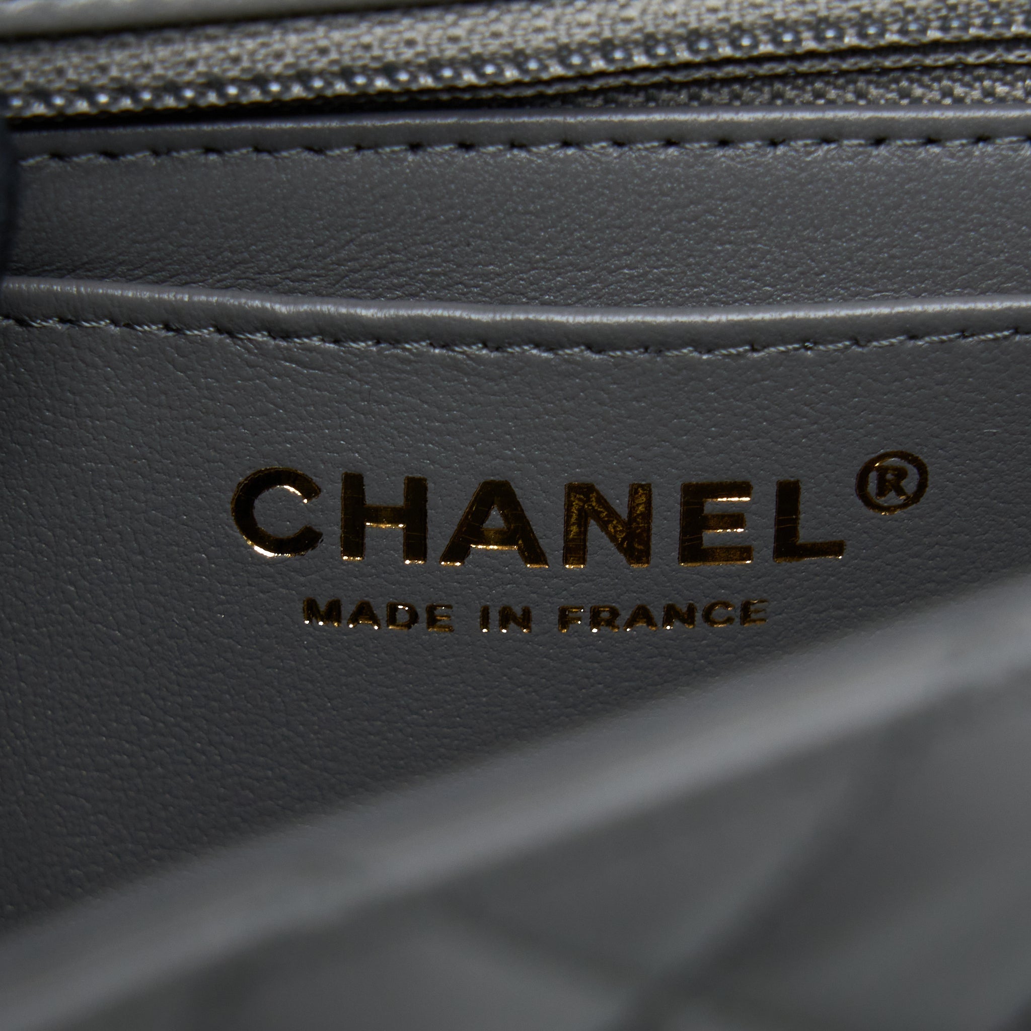 CHANEL 22A MINI RECTANGULAR FLAP BAG LAMBSKIN GREY LGHW (MICROCHIP).