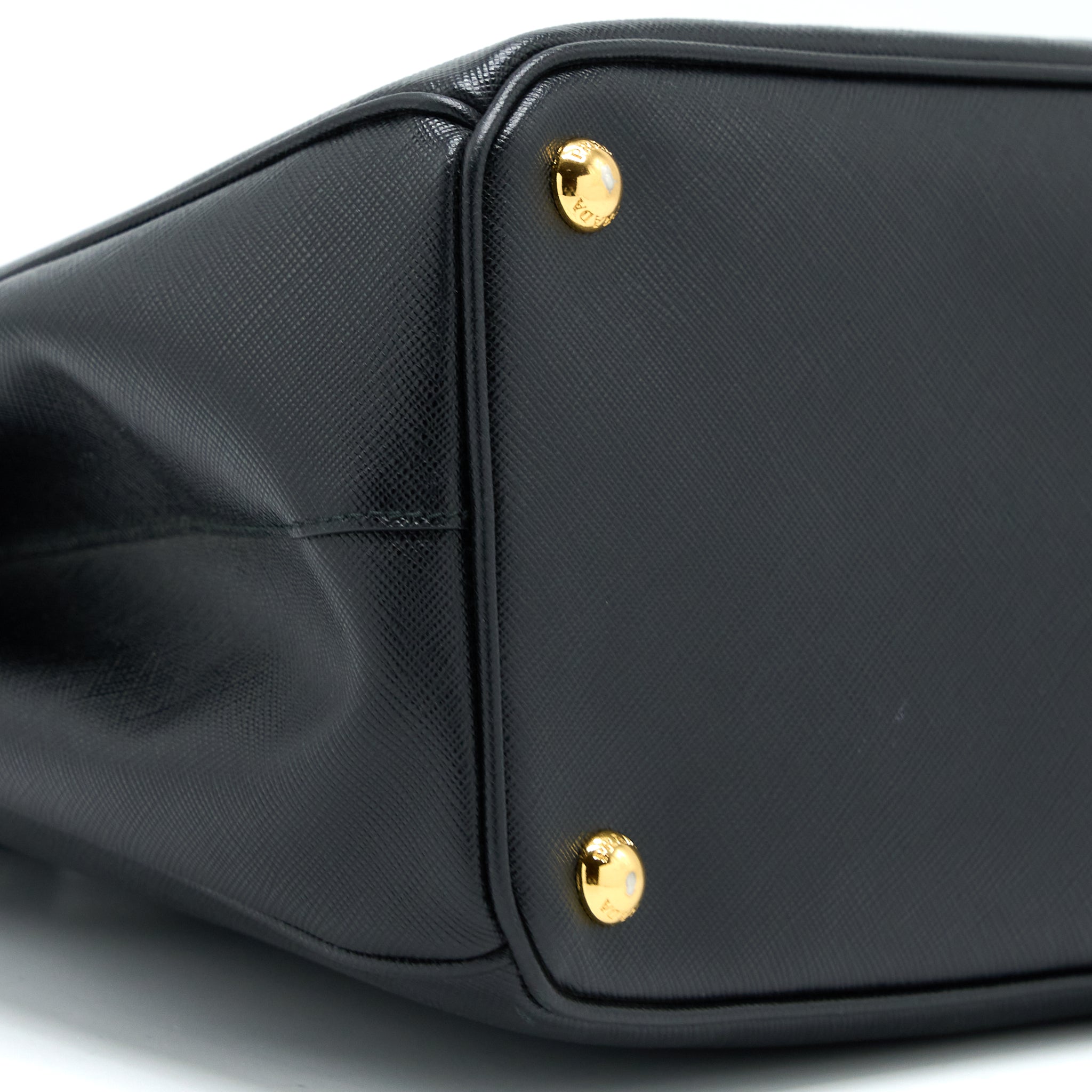 PRADA TOP HANDLE TOTE BAG CALFSKIN BLACK GHW