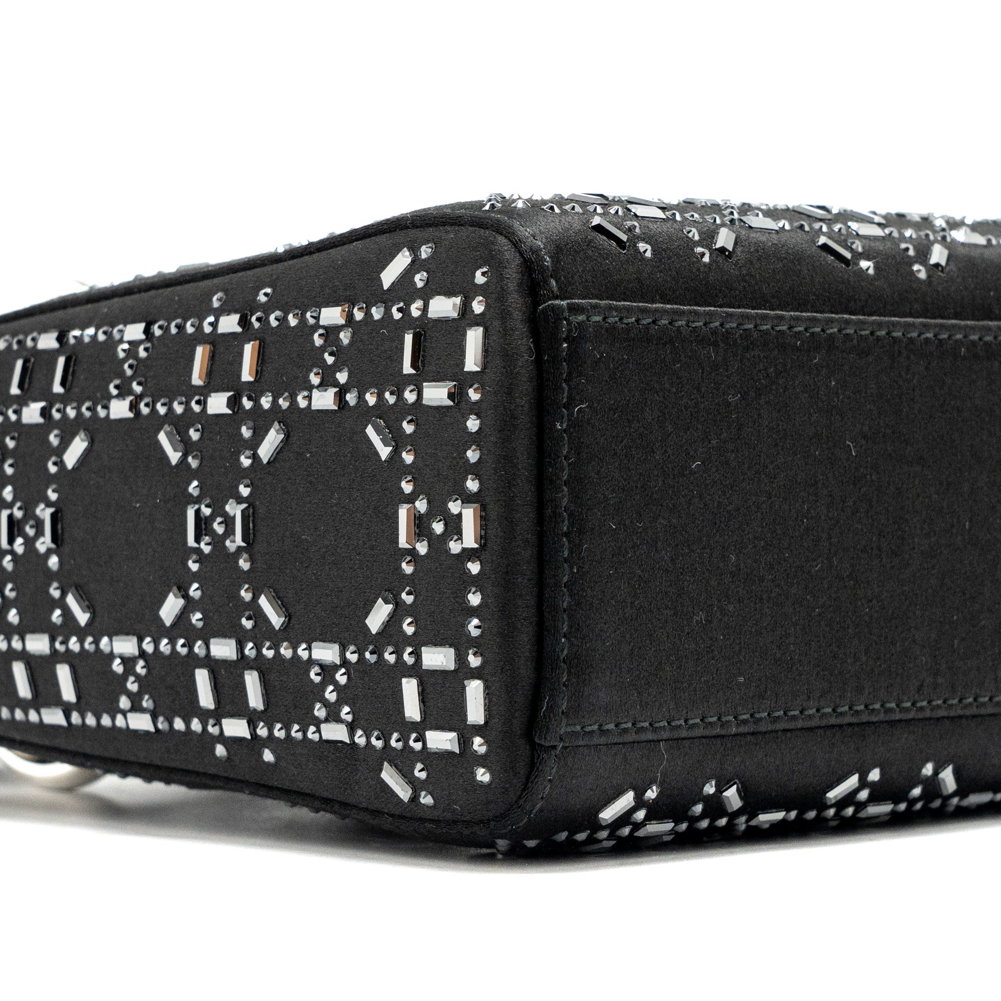 DIOR MINI LADY DIOR SATIN CRYSTAL BLACK SHW