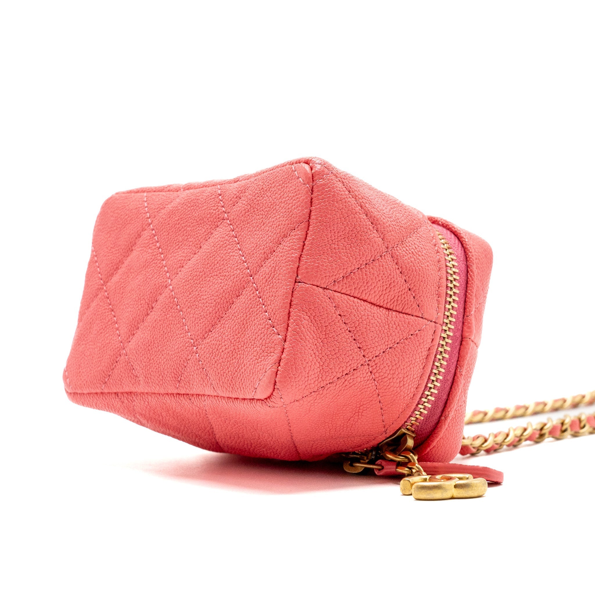 CHANEL TOP HANDLE MINI VANITY BAG CAVIAR PINK GHW