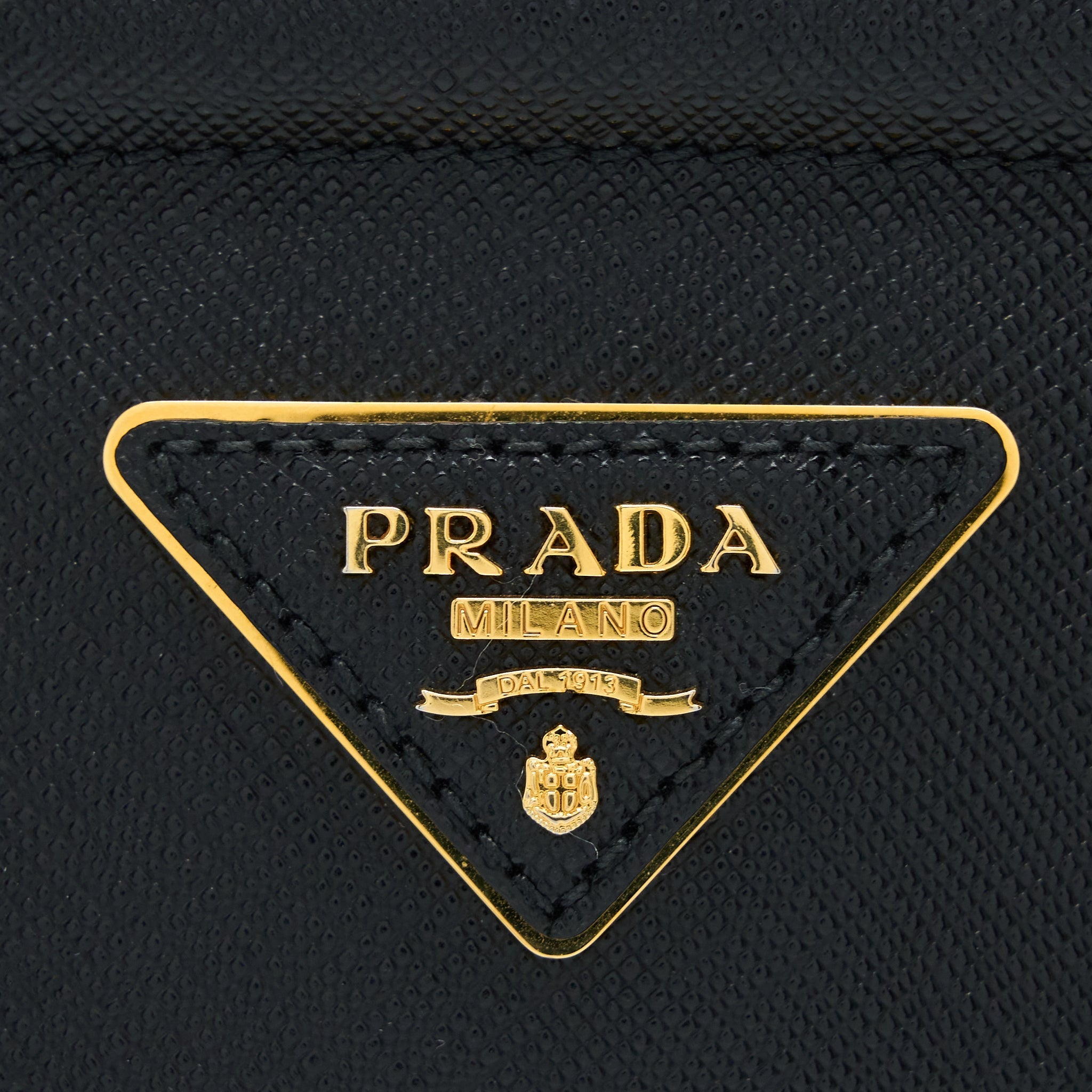 PRADA TOP HANDLE TOTE BAG CALFSKIN BLACK GHW