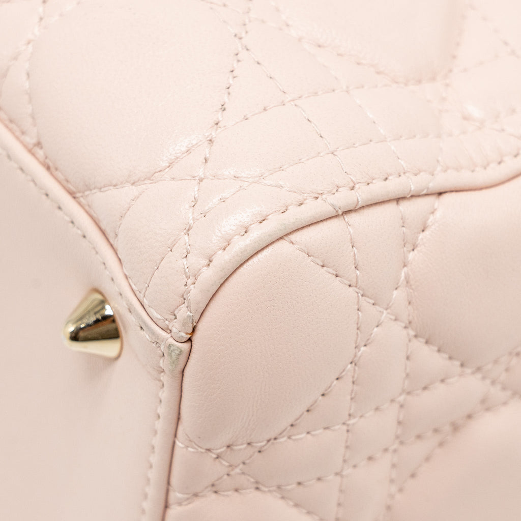 DIOR MEDIUM LADY DIOR LAMBSKIN LIGHT PINK LGHW