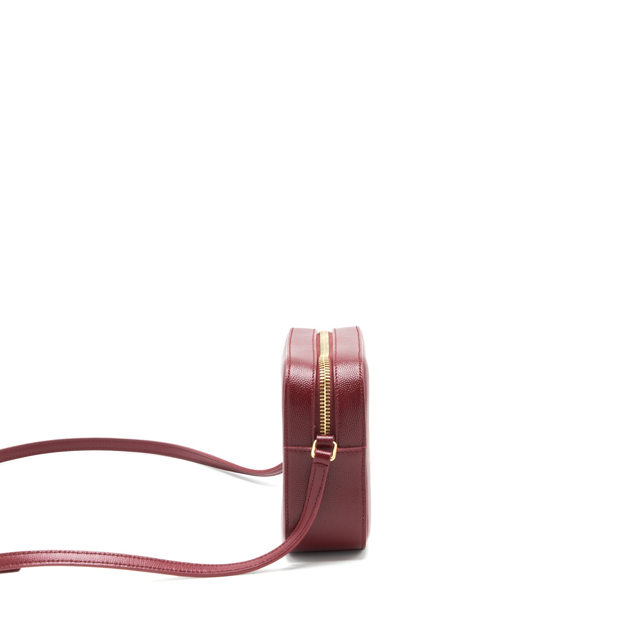 SAINT LAURENT/YSL MINI CAMERA BAG CROSSBODY BAG BURGUNDY GHW