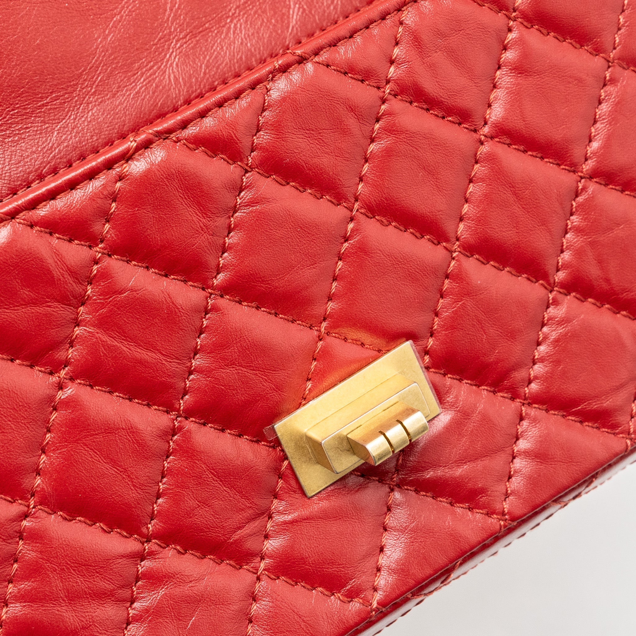 CHANEL MINI 2.55 REISSUE FLAP BAG AGED CALFSKIN RED GHW