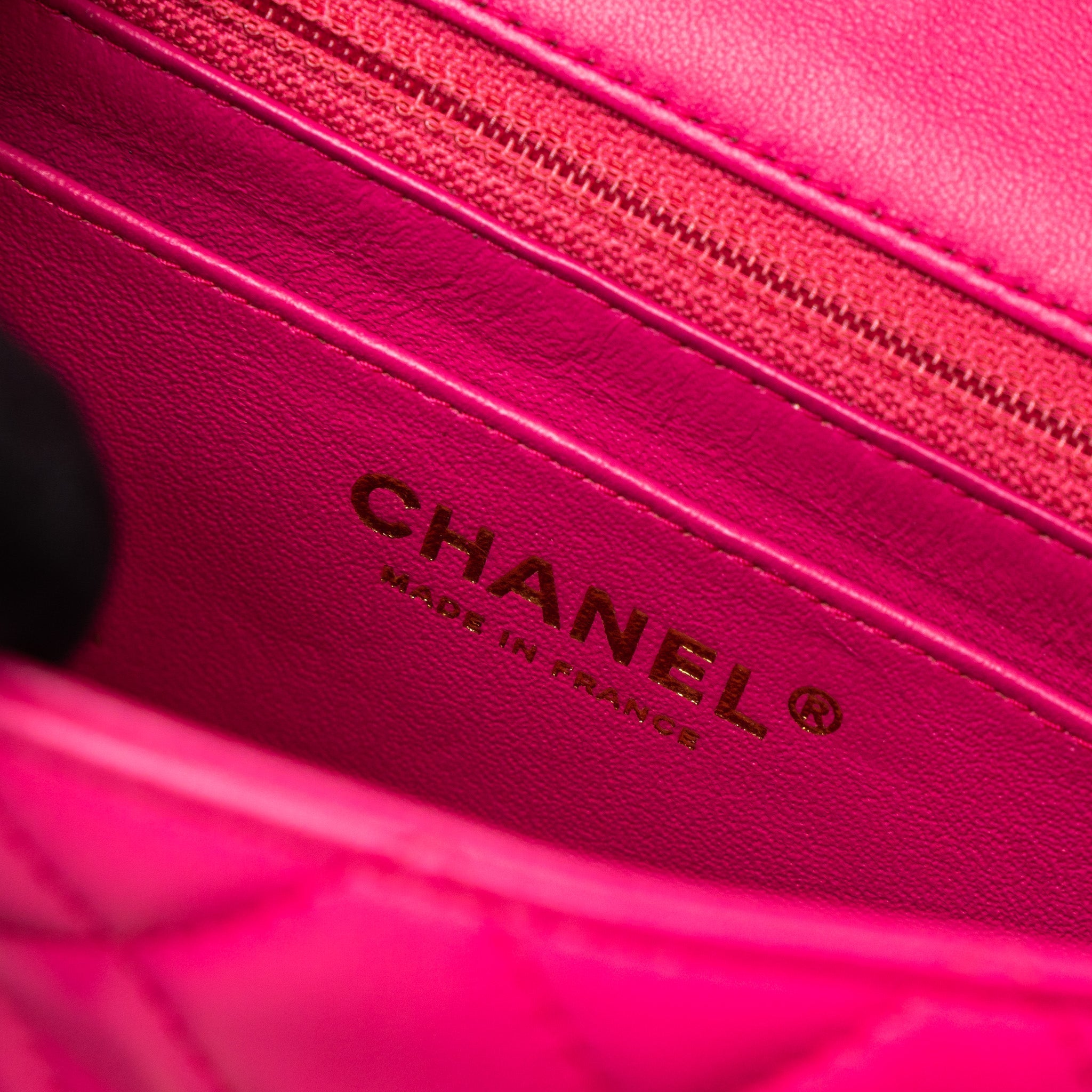 CHANEL MINI RECTANGULAR FLAP BAG LAMBSKIN PINK LGHW
