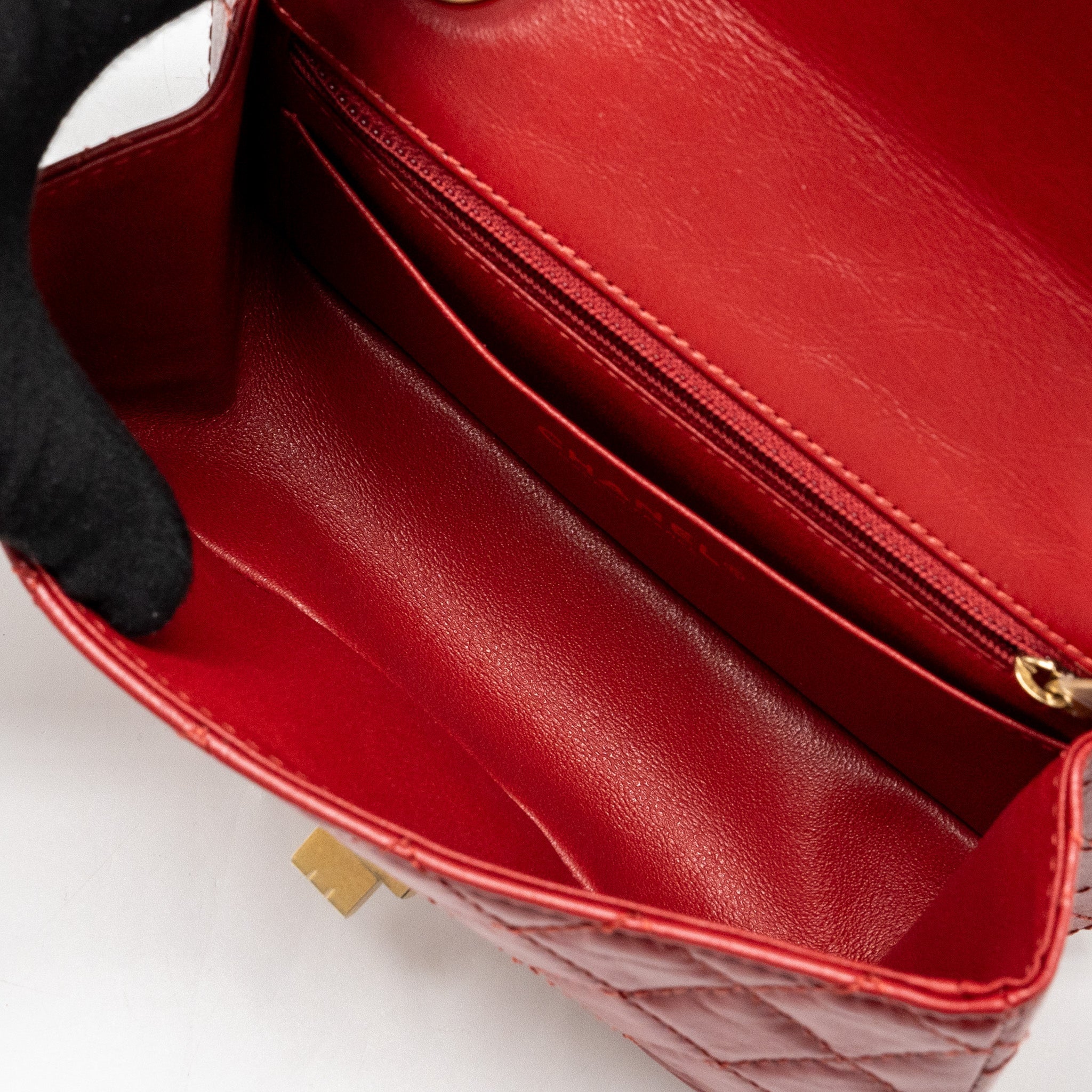 CHANEL MINI 2.55 REISSUE FLAP BAG AGED CALFSKIN RED GHW