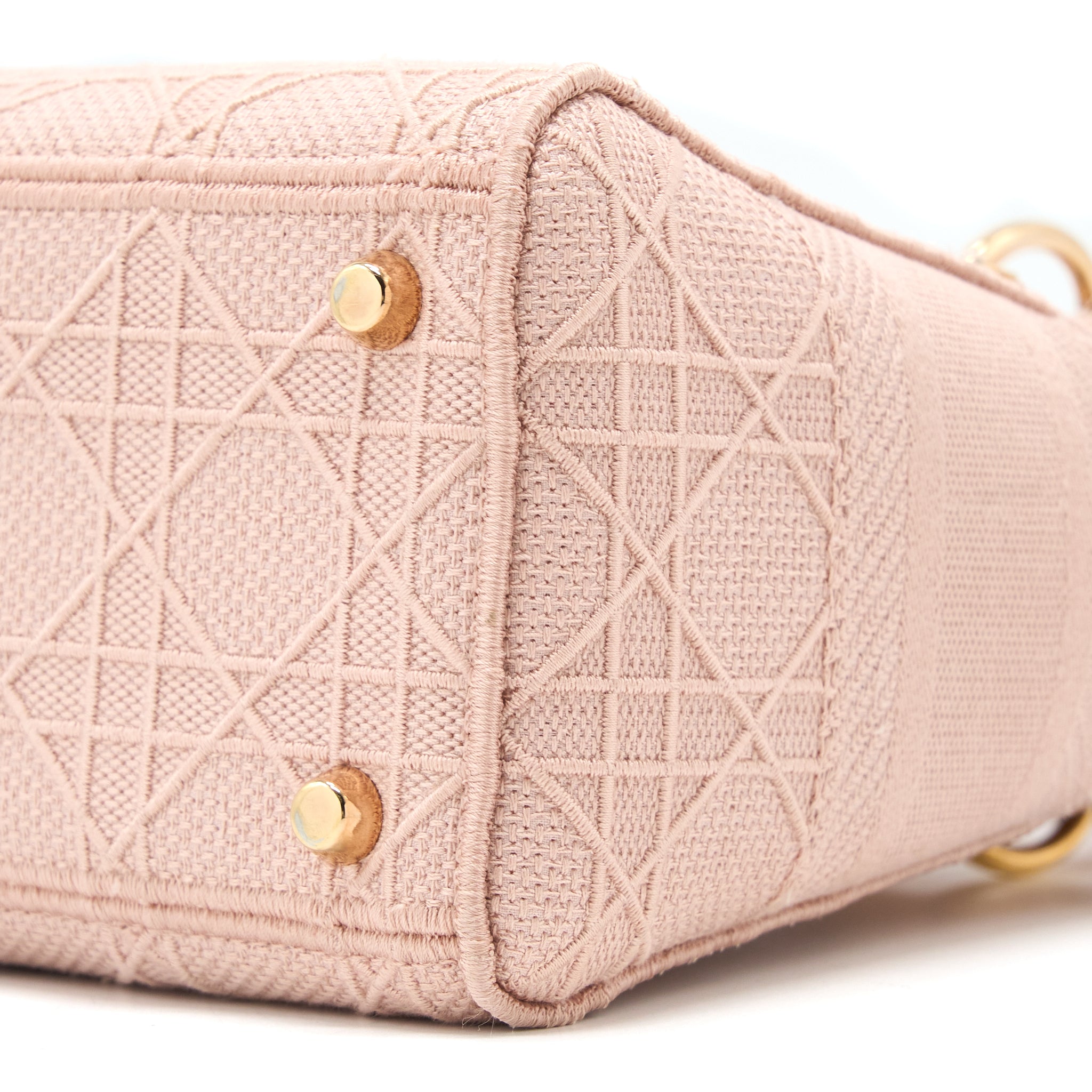 DIOR LADY MEDIUM LADY D-LITE BAG CANNAGE EMBROIDERY ROSEWOOD PINK HARDWARE