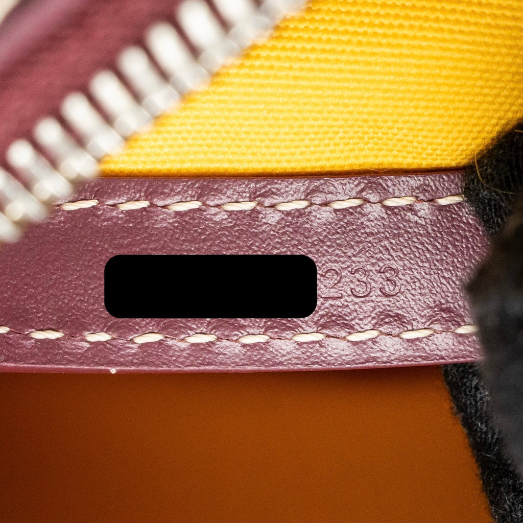 GOYARD CAP-VERT PM BAG GOYARDINE CANVAS/CERVON CALFSKIN BURGUNDY SHW