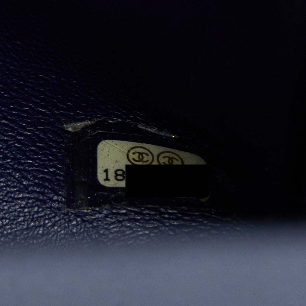 CHANEL MINI SQUARE FLAP BAG CAVIAR NAVY SHW