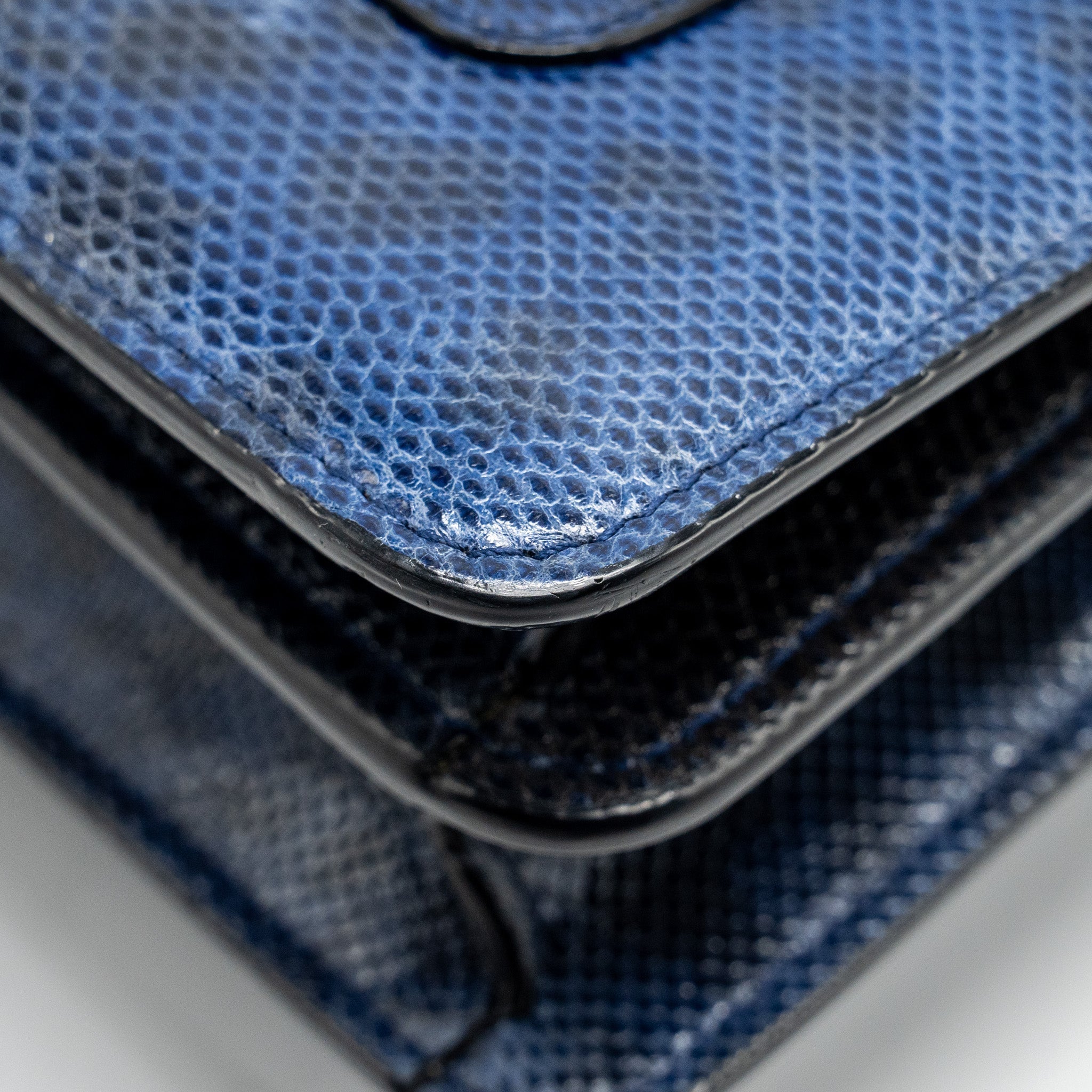 BVLGARI SERPENTI SHOULDER BAG KARUNG SKIN DARK BLUE LGHW