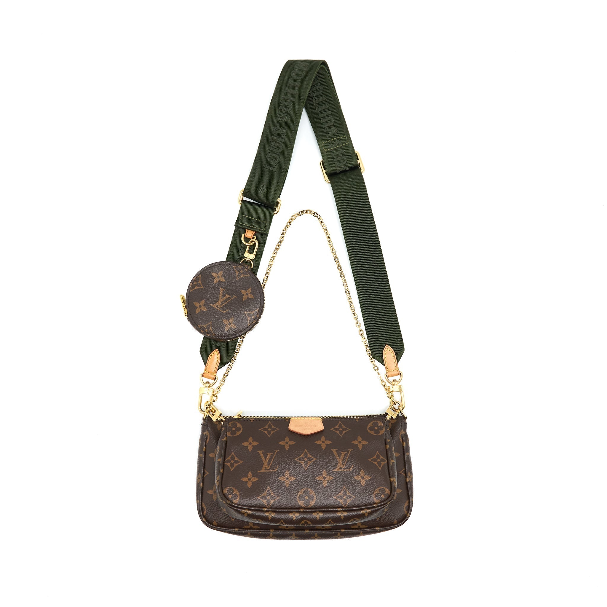LOUIS VUITTON MULTI POCHETTE ACCESSORIES KHAKI STRAP