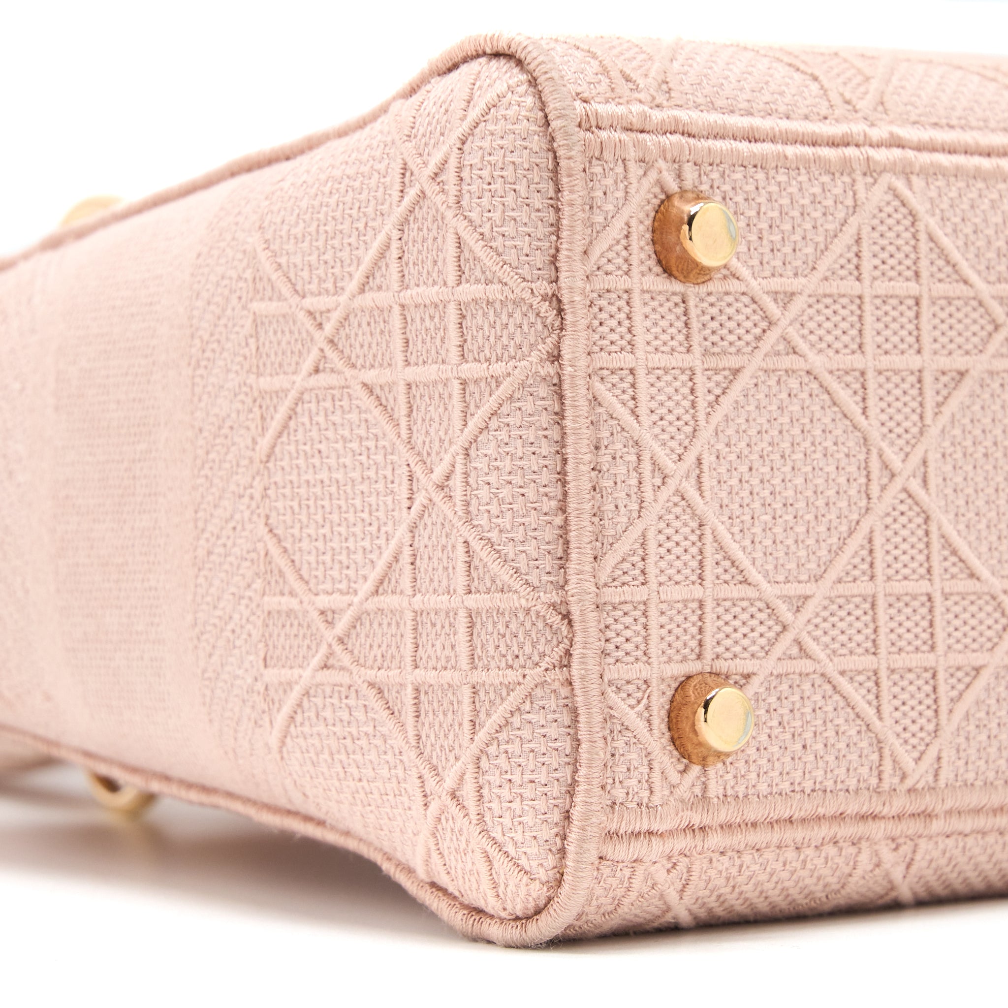 DIOR LADY MEDIUM LADY D-LITE BAG CANNAGE EMBROIDERY ROSEWOOD PINK HARDWARE