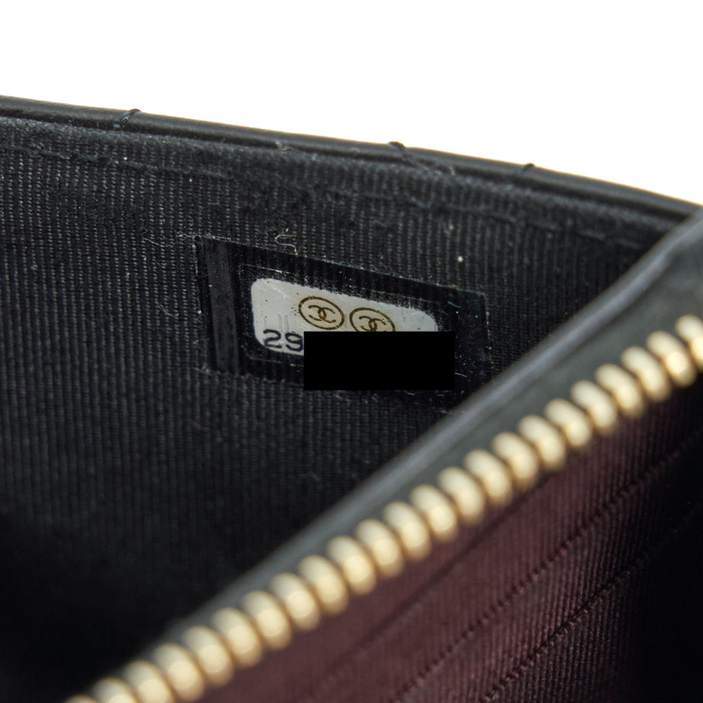 CHANEL REISSUE ZIPPY POUCH QUILTED CALFSKIN BLACK RUTHENIUM GHW
