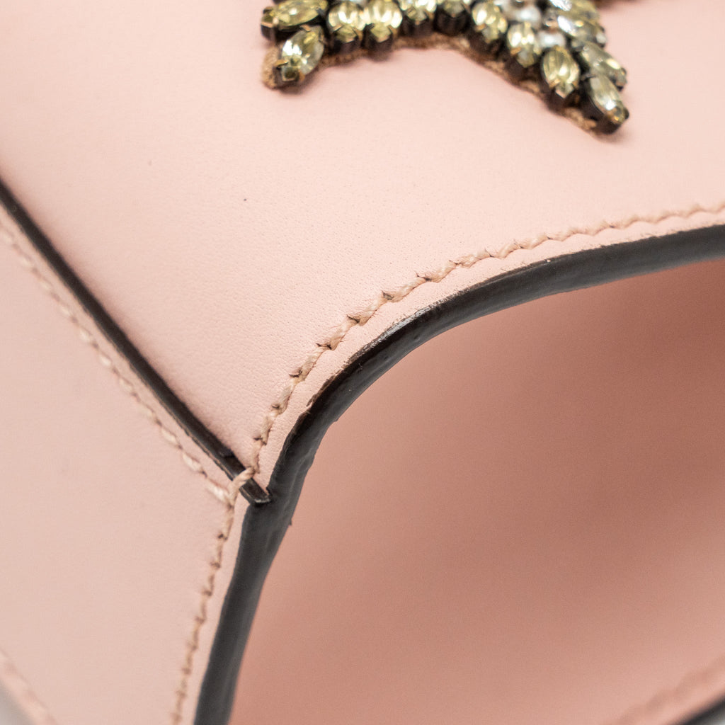 GUCCI PADLOCK CHAIN BAG CRYSTAL STARS CALFSKIN PINK GHW