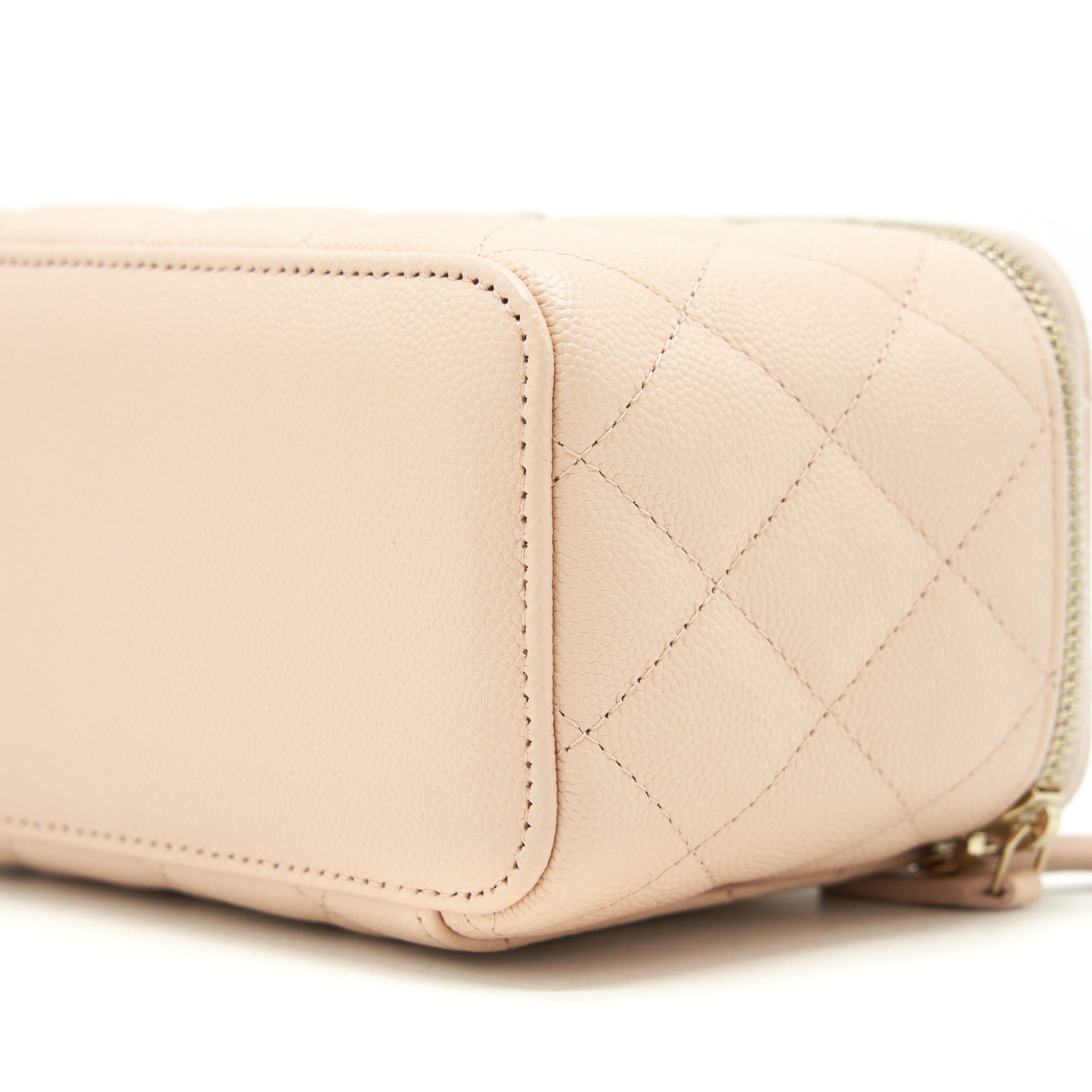 CHANEL LONG VANITY CASE CAVIAR NUDE PINK LGHW