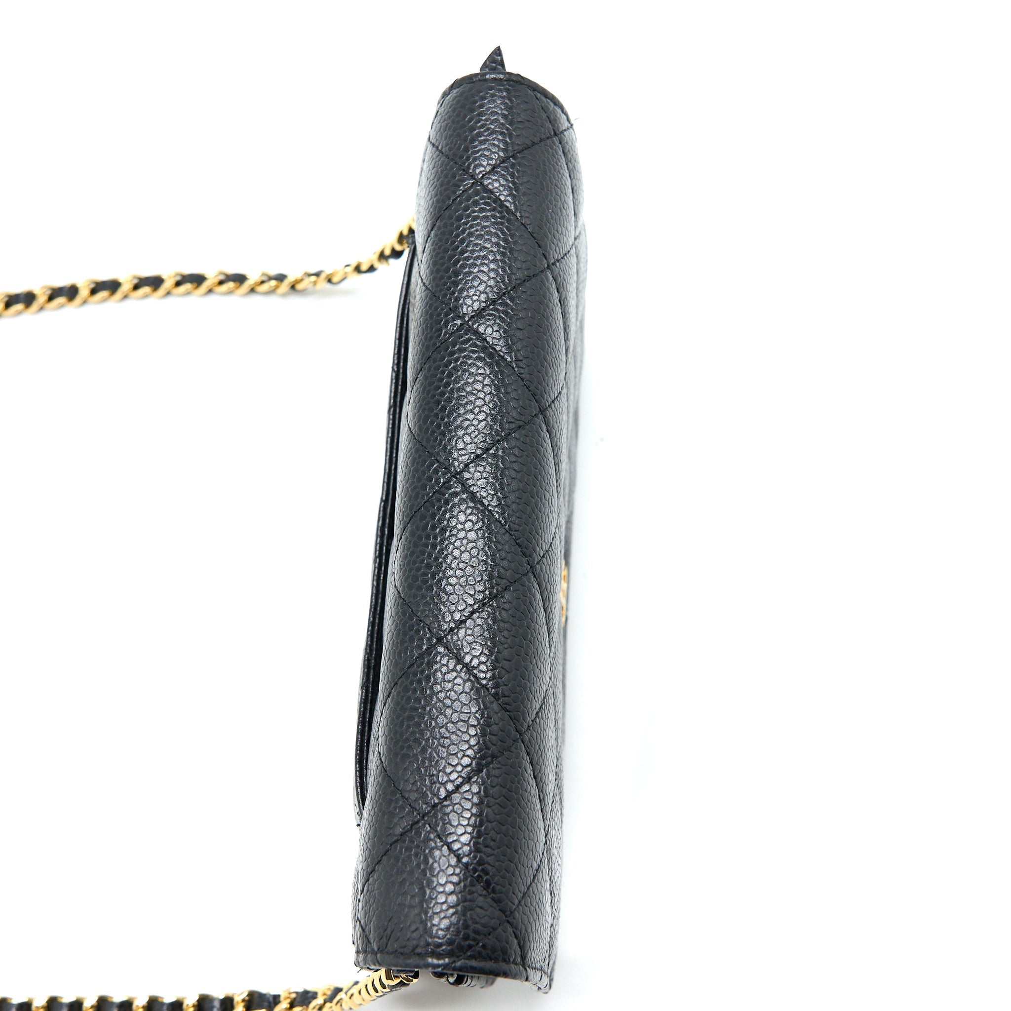 CHANEL CLASSIC WALLET ON CHAIN CAVIAR BLACK GHW