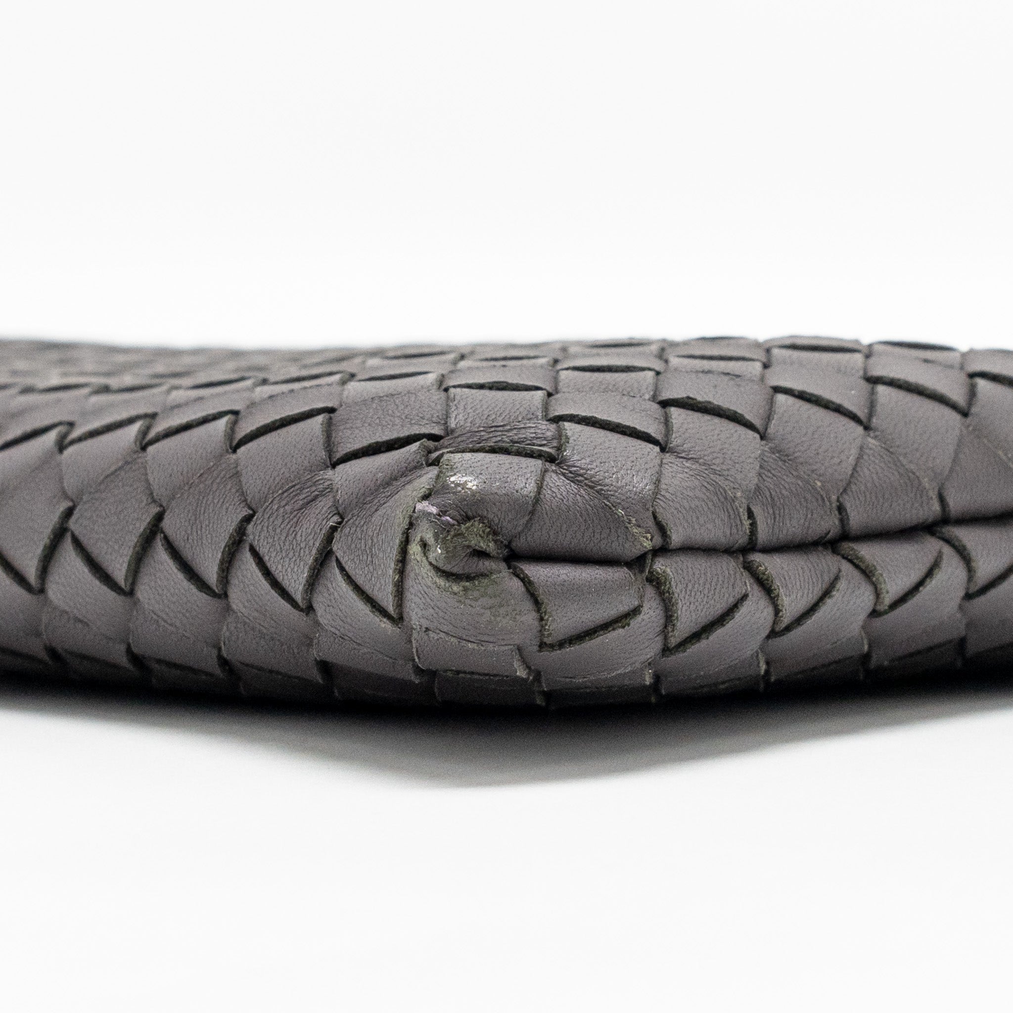 BOTTEGA VENETA INTRECCIATO CLUTCH LEATHER BROWN SHW