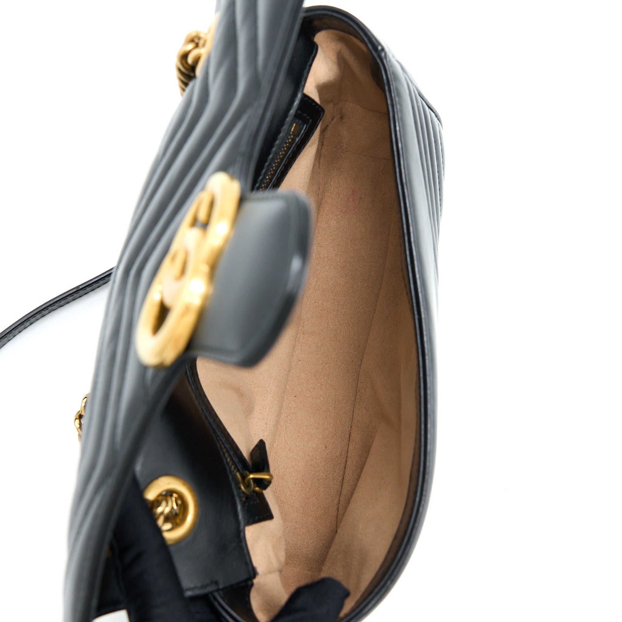 GUCCI SMALL MARMONT CALFSKIN BLACK GHW