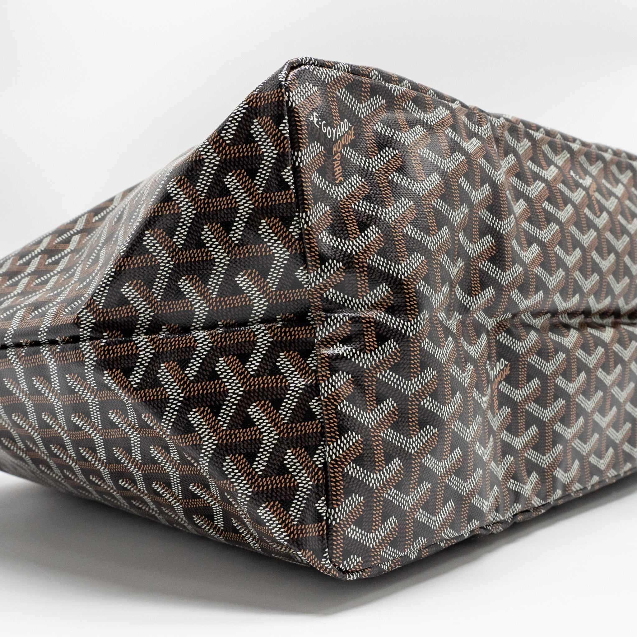 GOYARD SAINT LOUIS GM TOTE GOYARDINE CANVAS BLACK/BROWN SHW