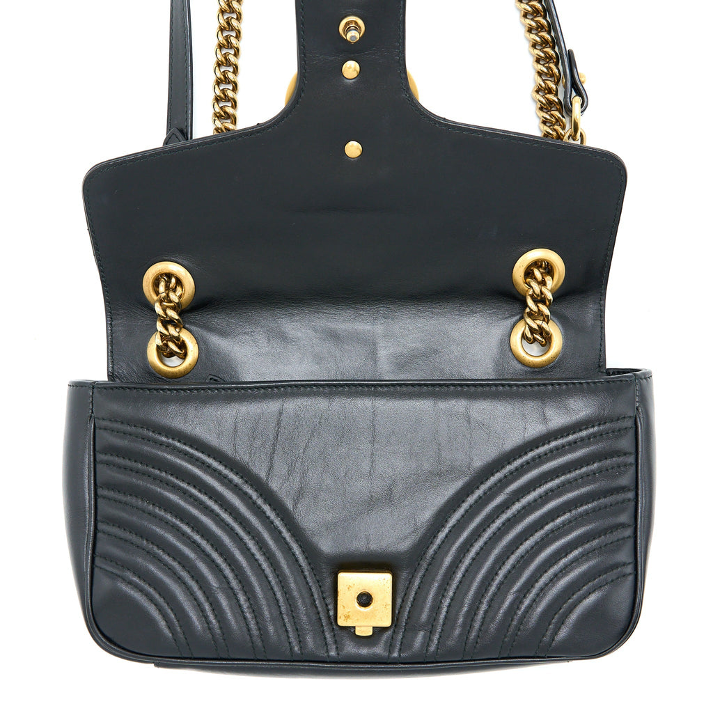 GUCCI SMALL MARMONT CALFSKIN BLACK GHW