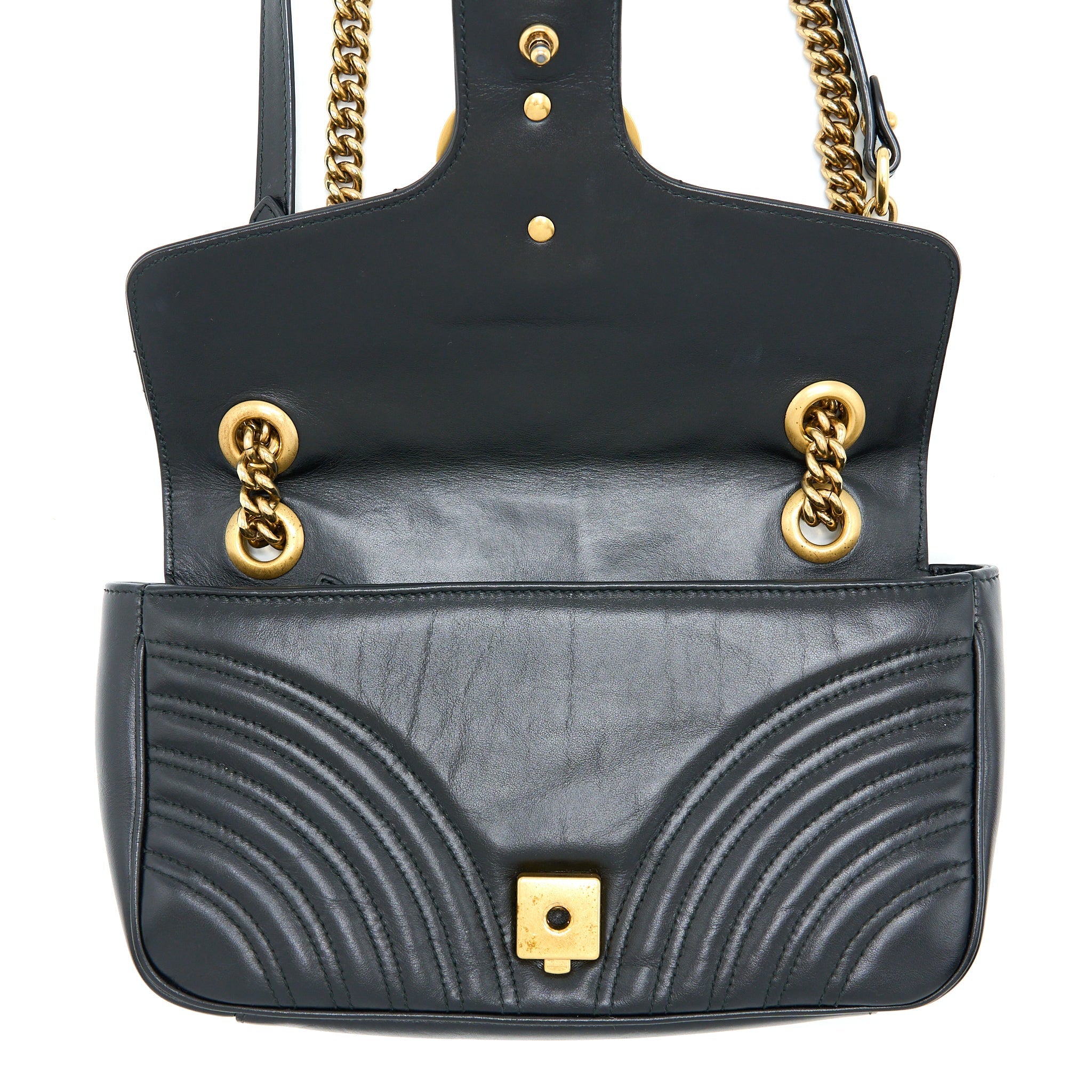 GUCCI SMALL MARMONT CALFSKIN BLACK GHW