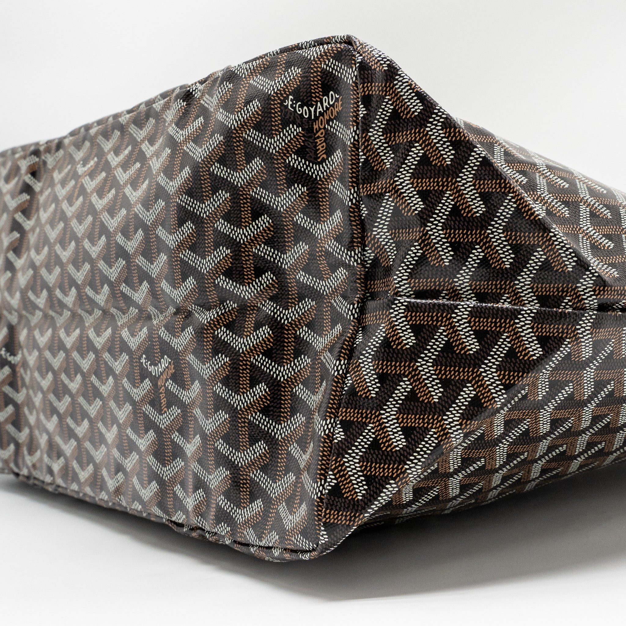 GOYARD SAINT LOUIS GM TOTE GOYARDINE CANVAS BLACK/BROWN SHW