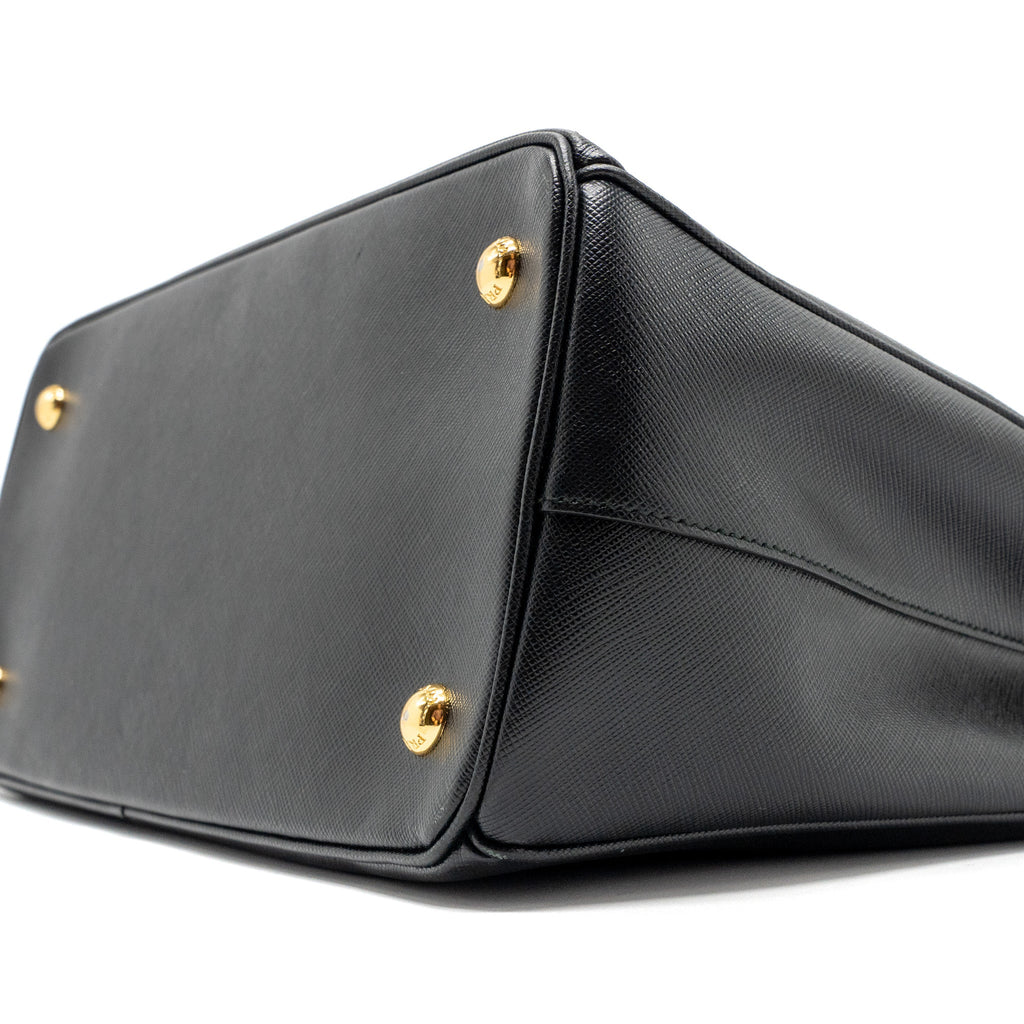 PRADA SAFFIANO TOTE BAG LEATHER BLACK GHW