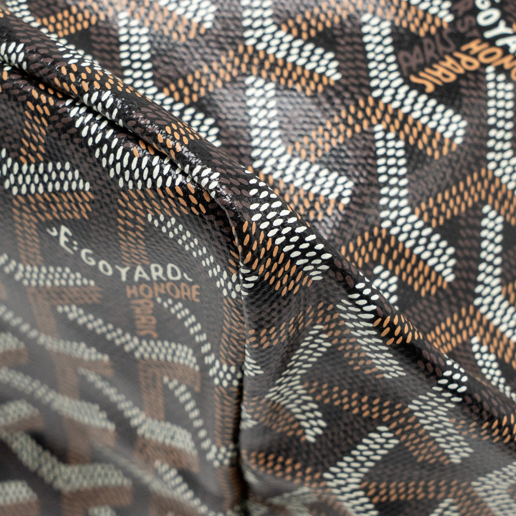 GOYARD SAINT LOUIS GM TOTE GOYARDINE CANVAS BLACK/BROWN SHW