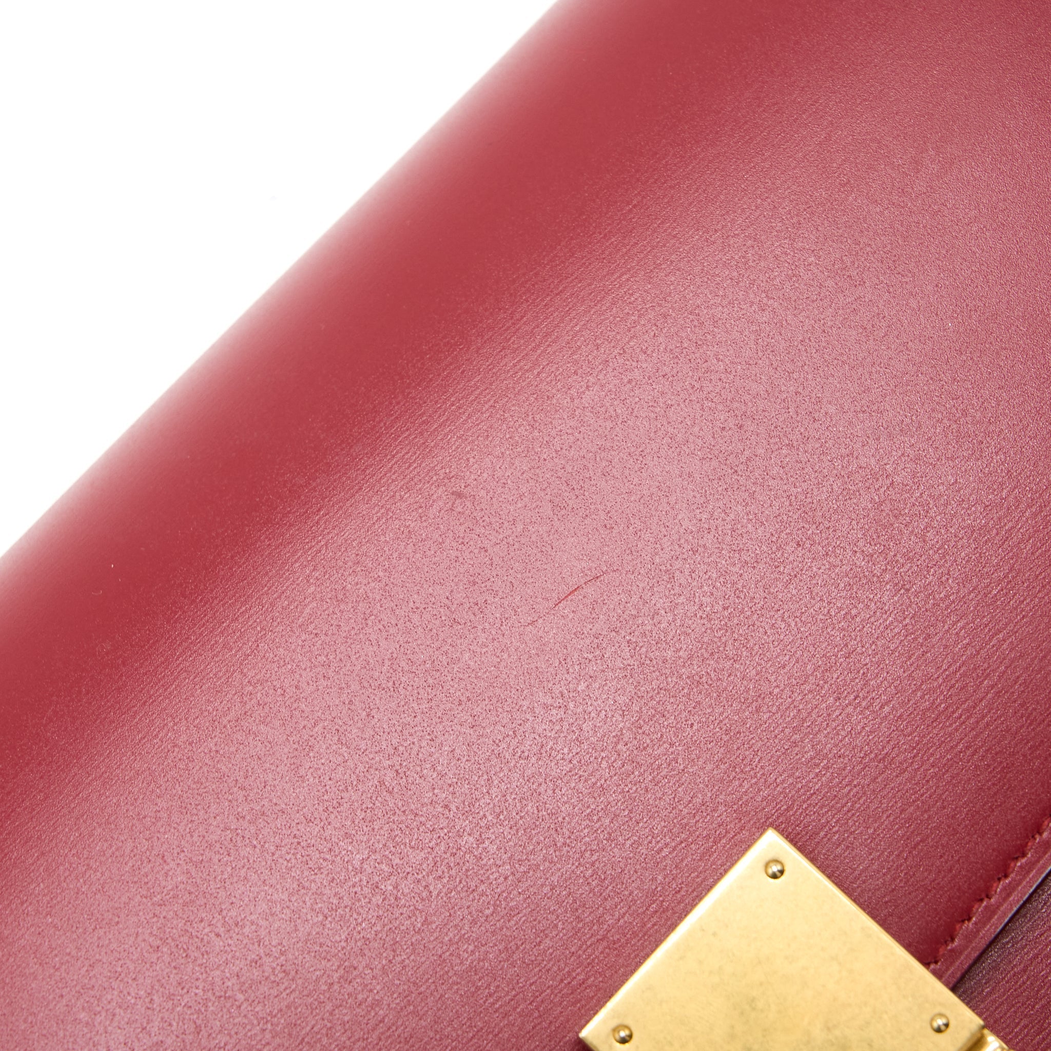 CELINE MEDIUM CLASSIC BOX CALFSKIN RED BRUSHED GHW