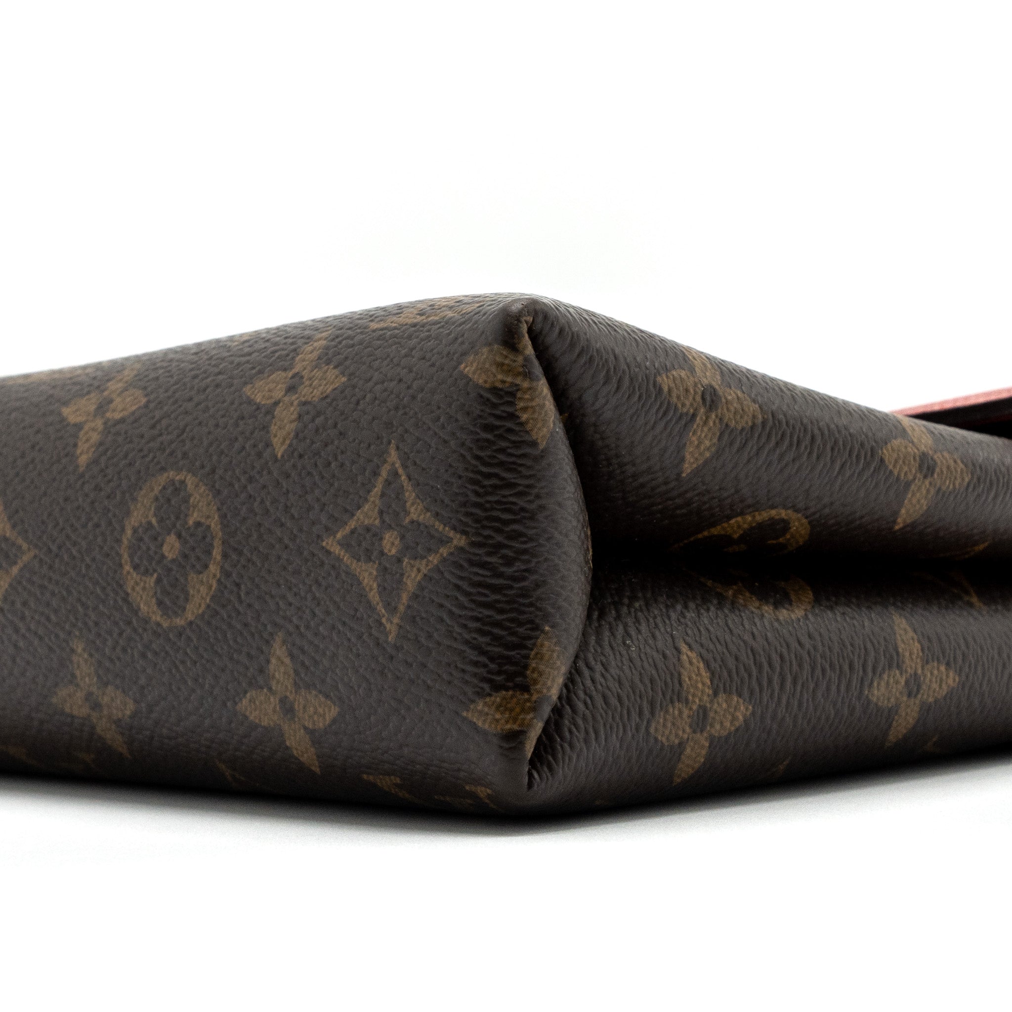 LOUIS VUITTON PALLAS CHAIN BAG MONOGRAM CANVAS / CALFSKIN RED GHW