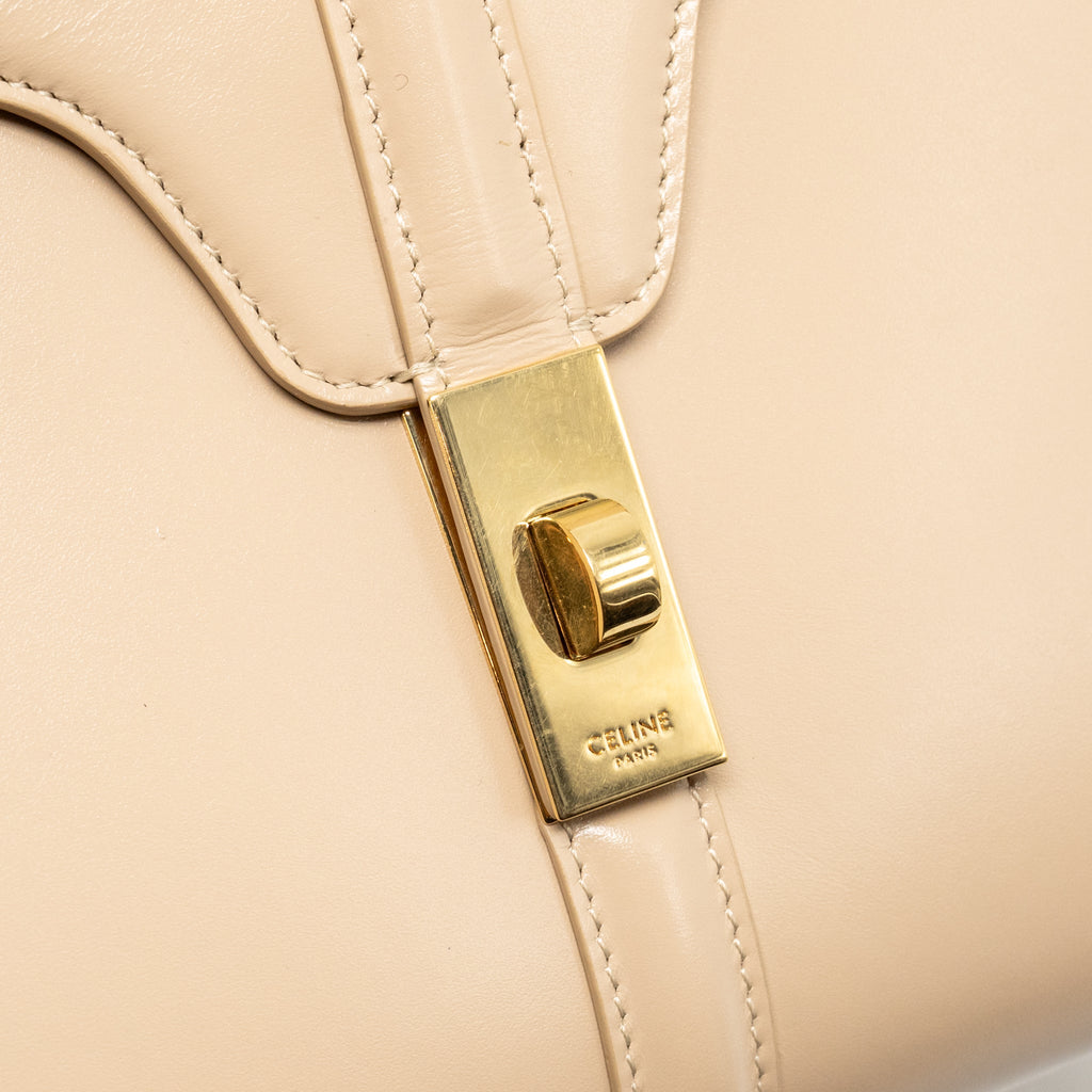 CELINE SMALL SOFT 16 BAG CALFSKIN BEIGE GHW