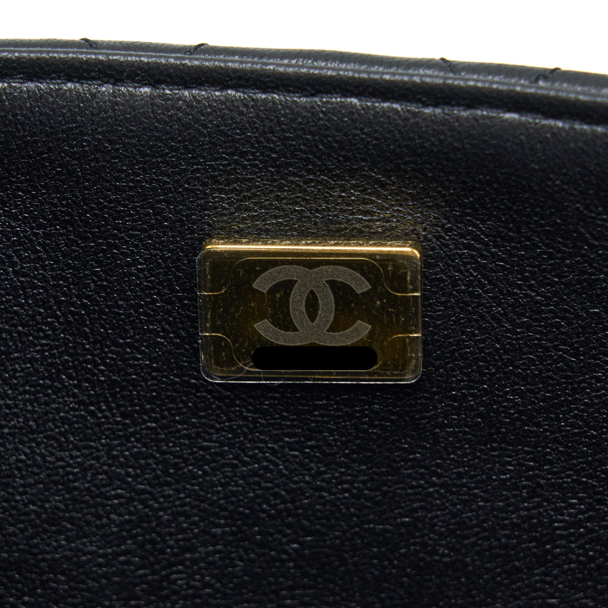 CHANEL TOP HANDLE MINI RECTANGULAR FLAP BAG LAMBSKIN BLACK LGHW (MICROCHIP)