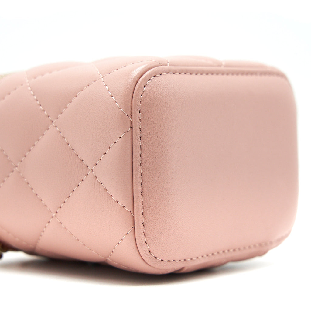 CHANEL 21B PEARL CRUSH MINI VANITY WITH CHAIN IN DARK PINK
