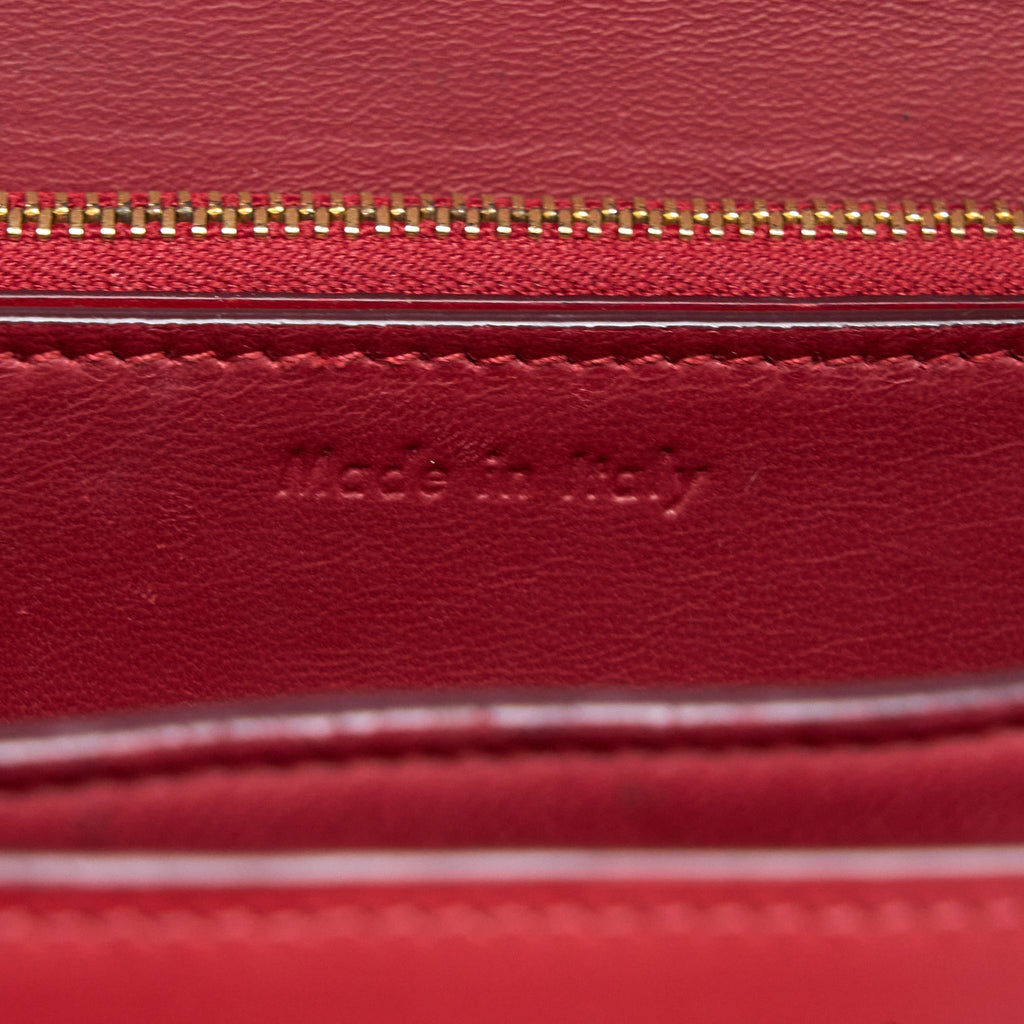 CELINE MEDIUM CLASSIC BOX CALFSKIN RED BRUSHED GHW