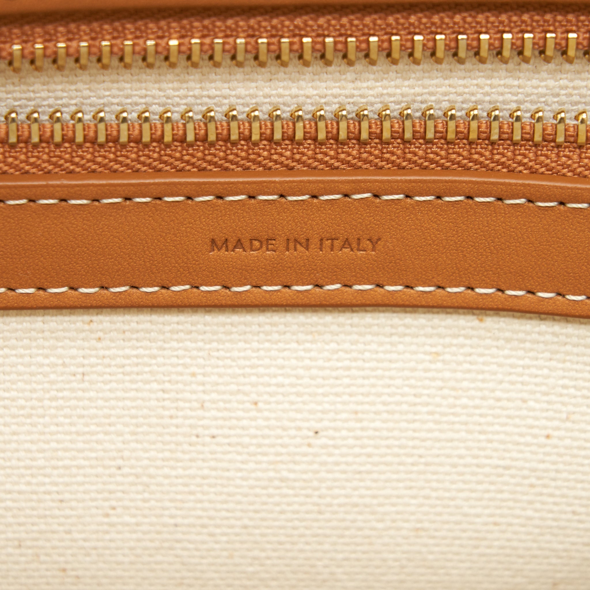 CELINE HORIZONTAL CABAS CELINE IN CANVAS WITH CELINE PRINT AND CALFSKIN NATURAL / TAN