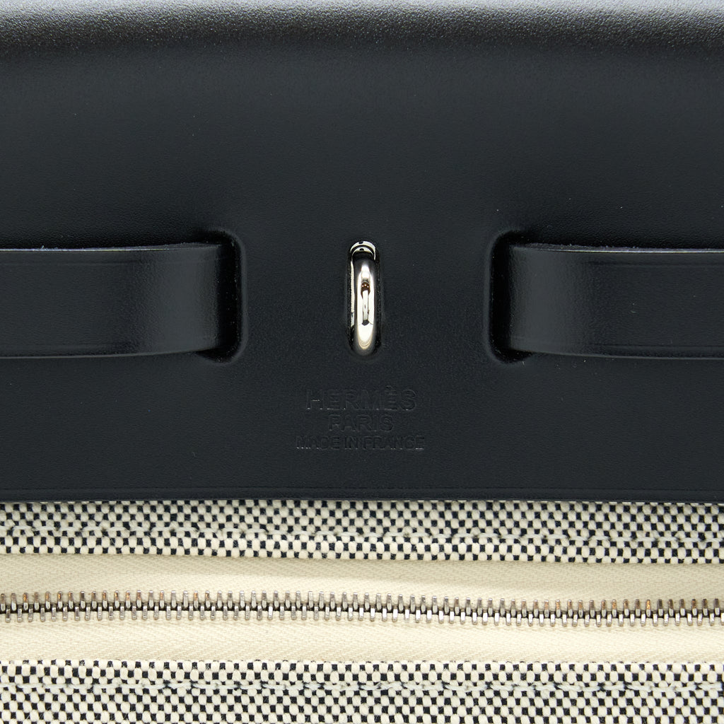 HERMES HERBAG ZIP 31 PEGASE BLEU INDIGO/ ECRU-NOIR/ NOIR SHW