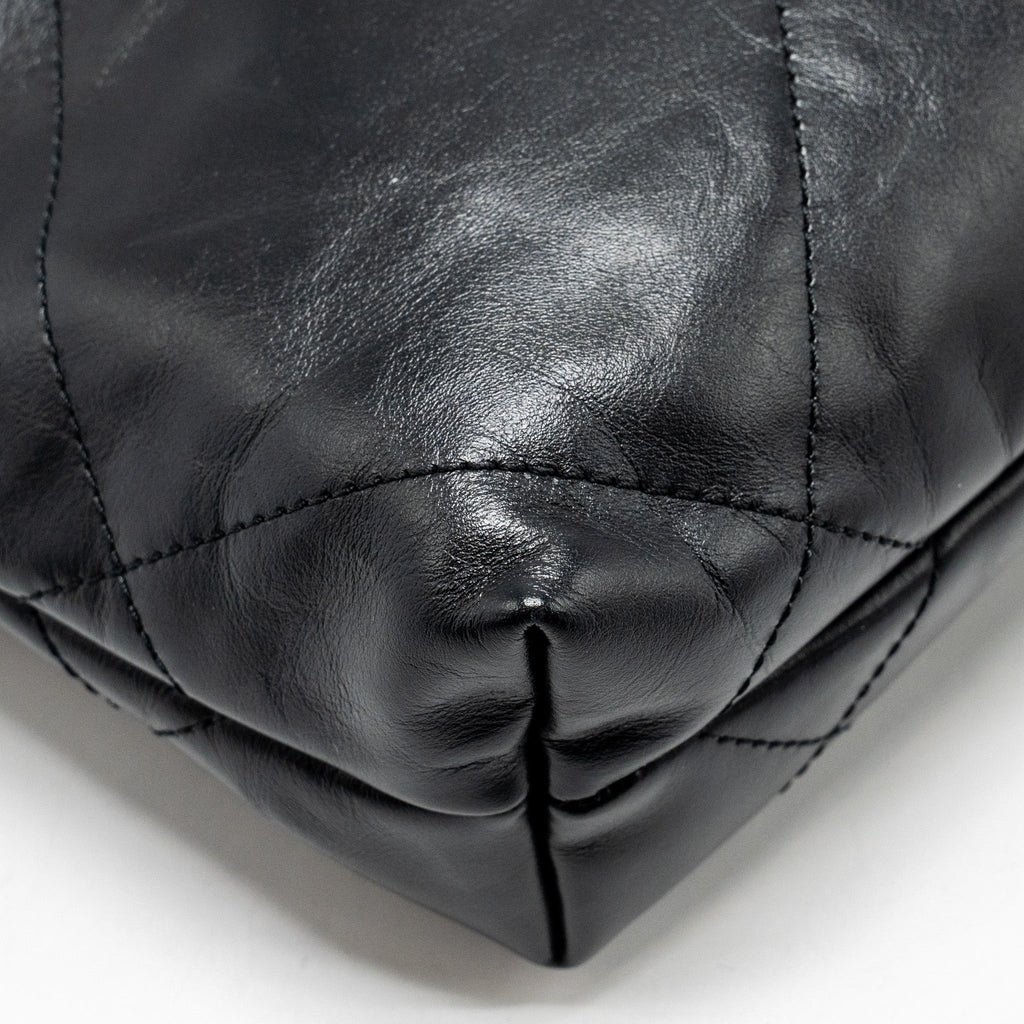 CHANEL MINI 22 BAG SHINY CALFSKIN BLACK GHW (MICROCHIP)