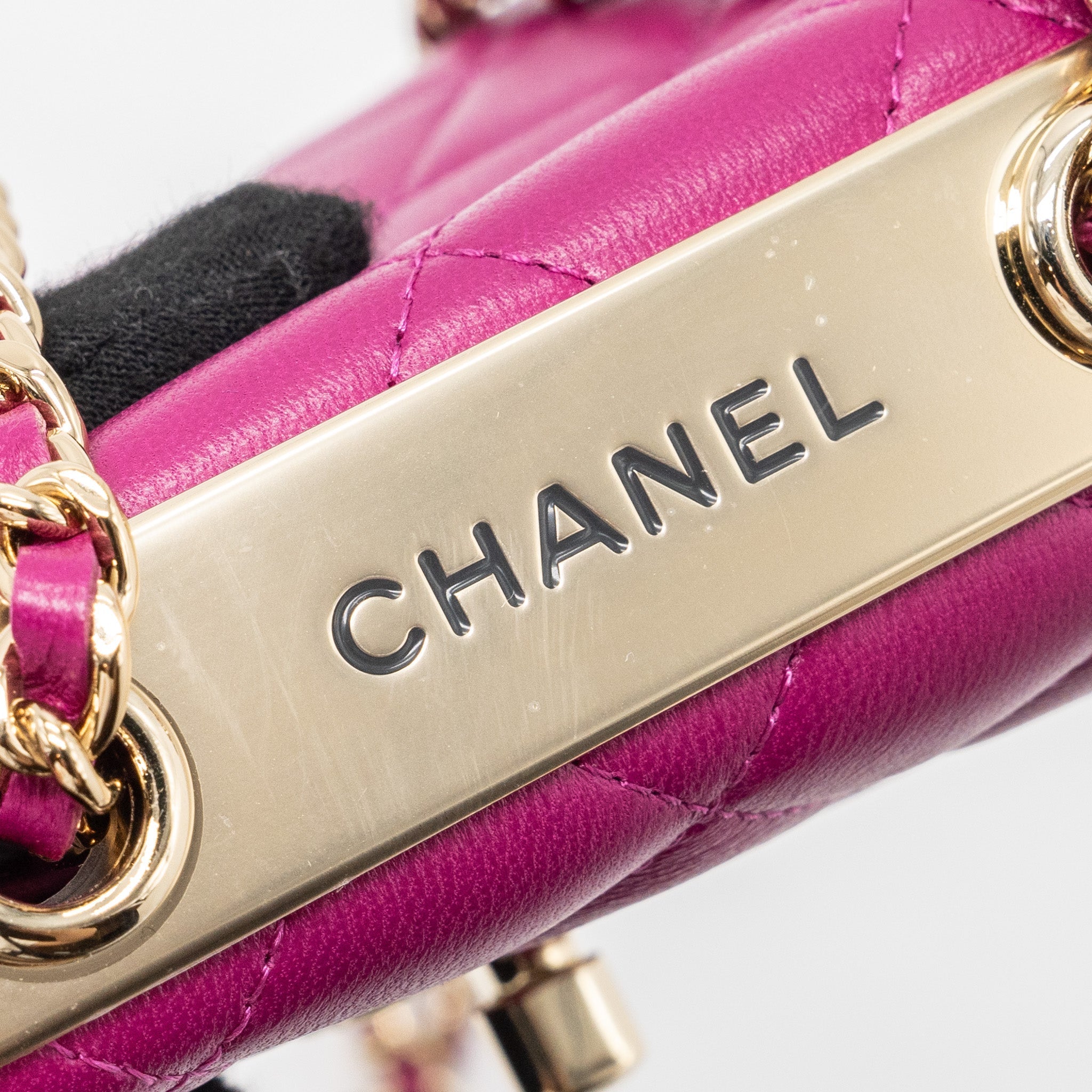 CHANEL MINI TRENDY CC CLUTCH LAMBSKIN PINK LGHW