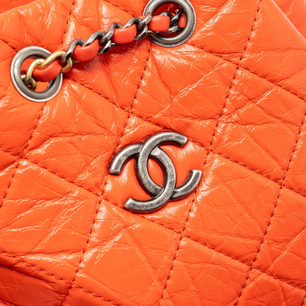 CHANEL SMALL GABRIELLE BACKPACK AGED CALFSKIN RED MULTICOLOUR HARDWARE