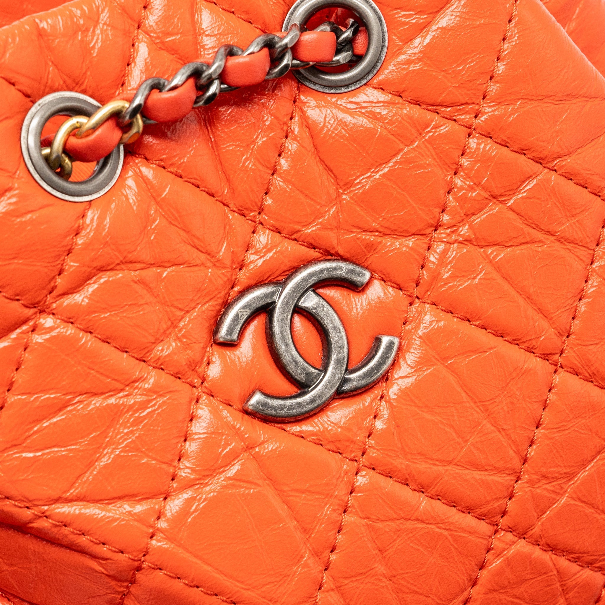 CHANEL SMALL GABRIELLE BACKPACK AGED CALFSKIN RED MULTICOLOUR HARDWARE