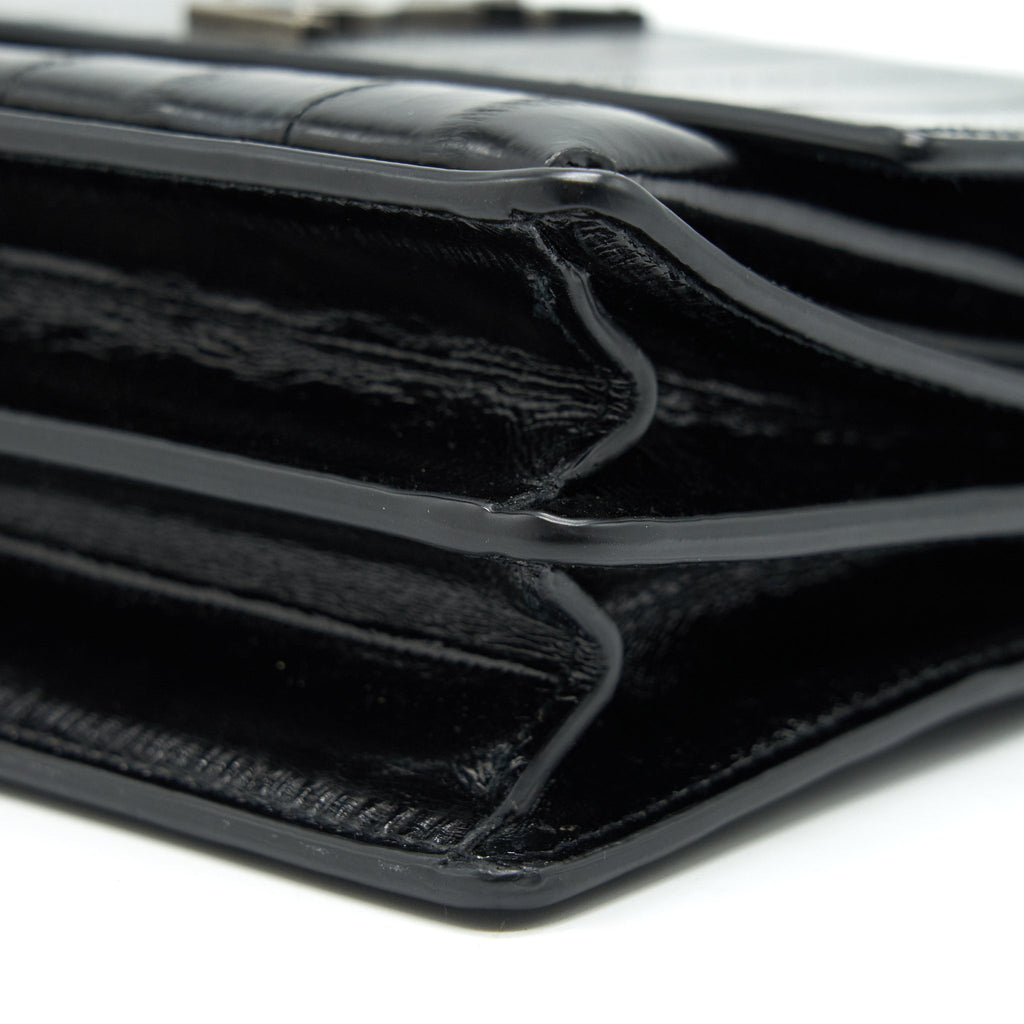 SAINT LAURENT SUNSET SHOULDER BAG BLACK SHW